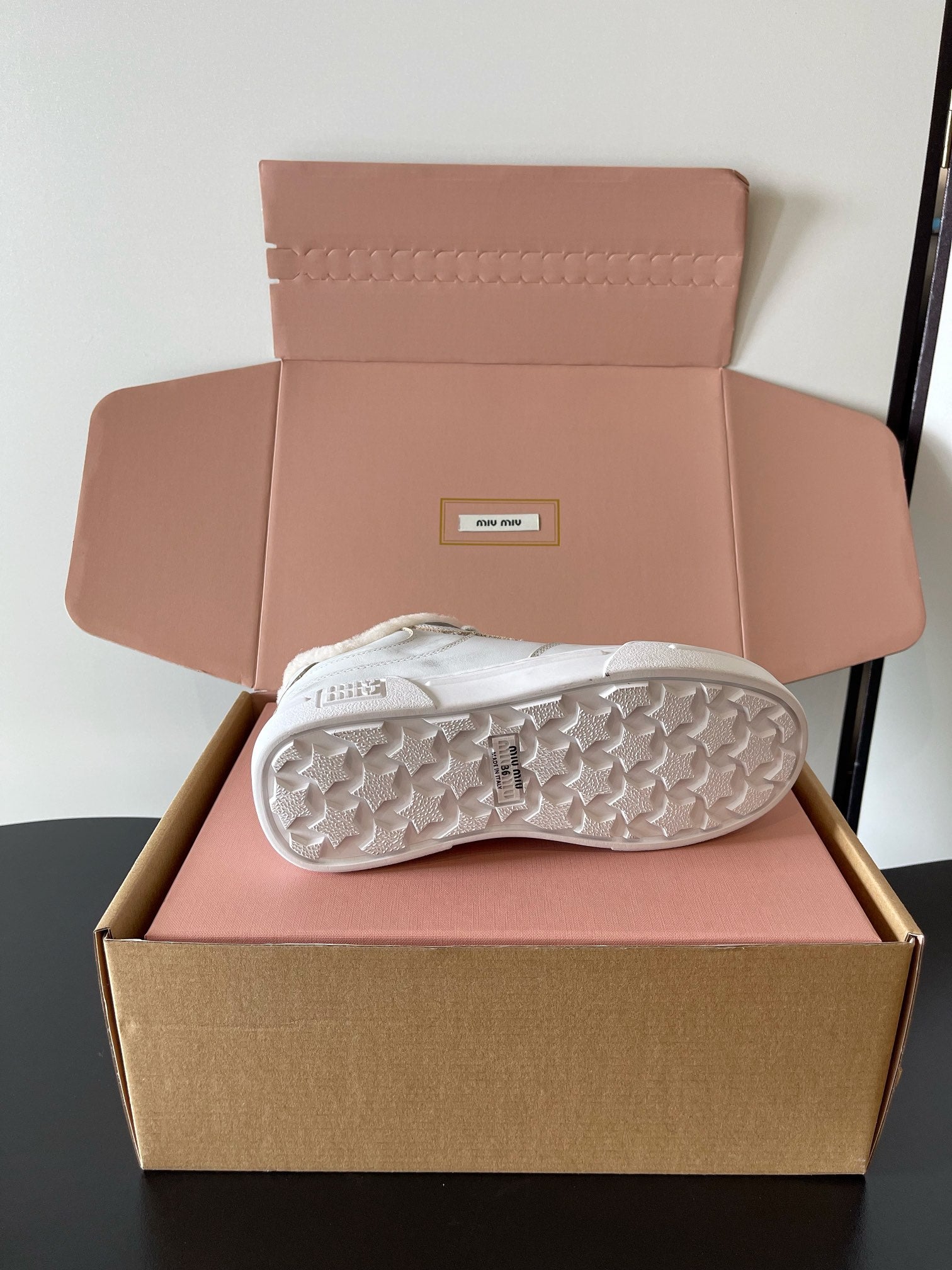 Miu Miu Distressed Retro German Training Sneakers