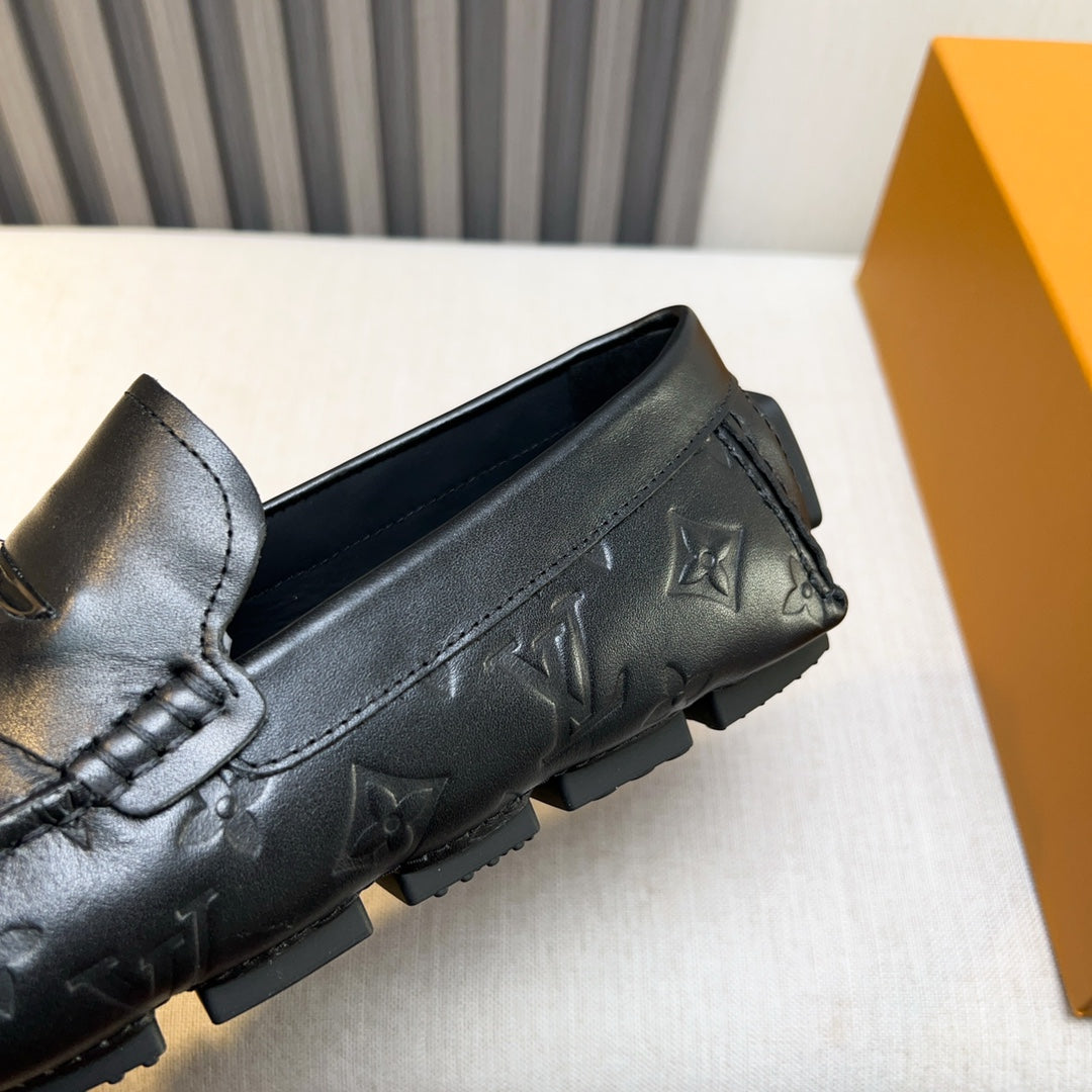 Louis Vuitton Pebbled Leather Driving Shoes