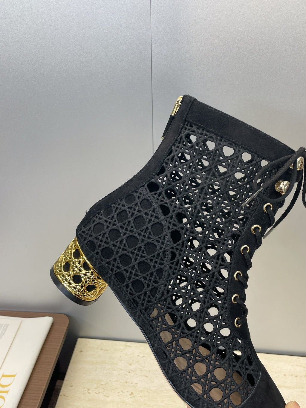 Dior D-Lcon Embroidered Ankle Boots – 2025FW