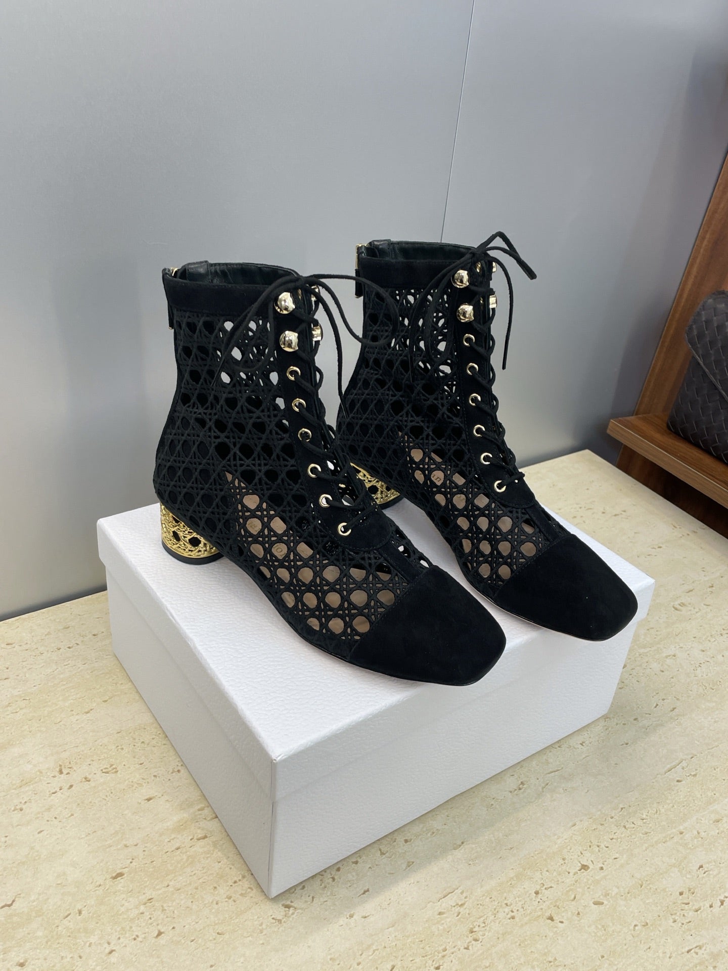 Dior D-Lcon Embroidered Ankle Boots – 2025FW