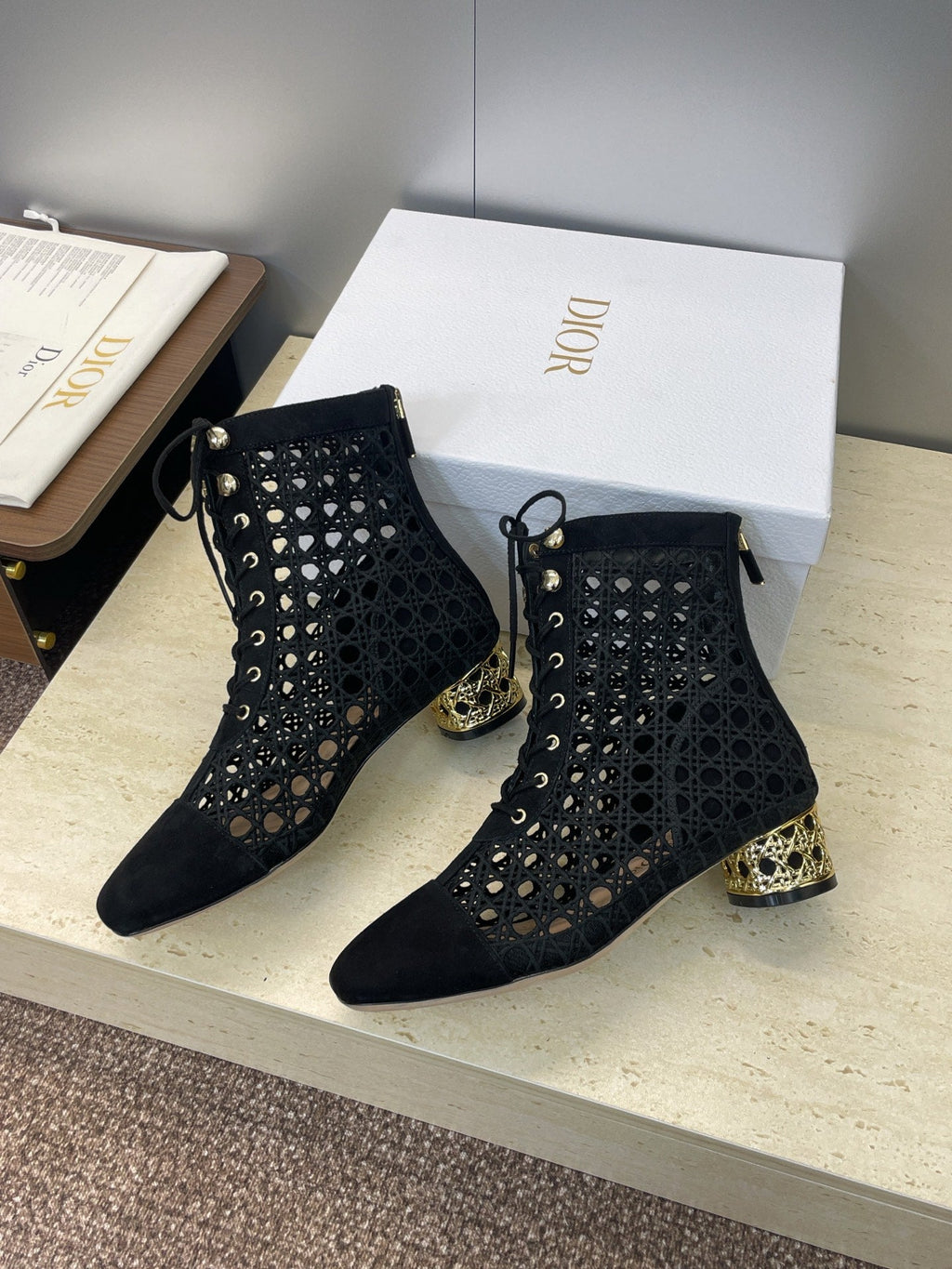 Dior D-Lcon Embroidered Ankle Boots – 2025FW