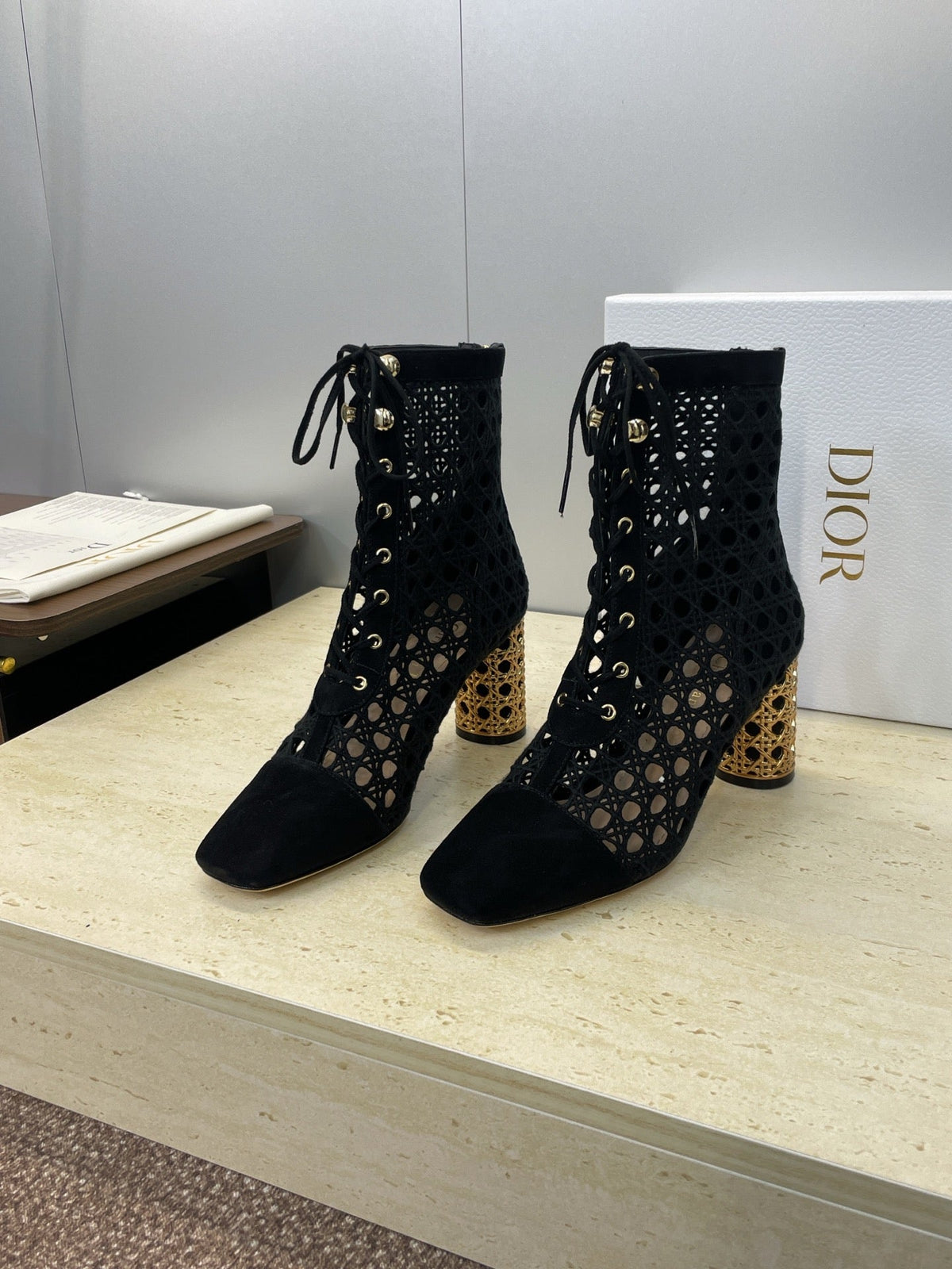 Dior D-Lcon Embroidered Ankle Boots – 2025FW
