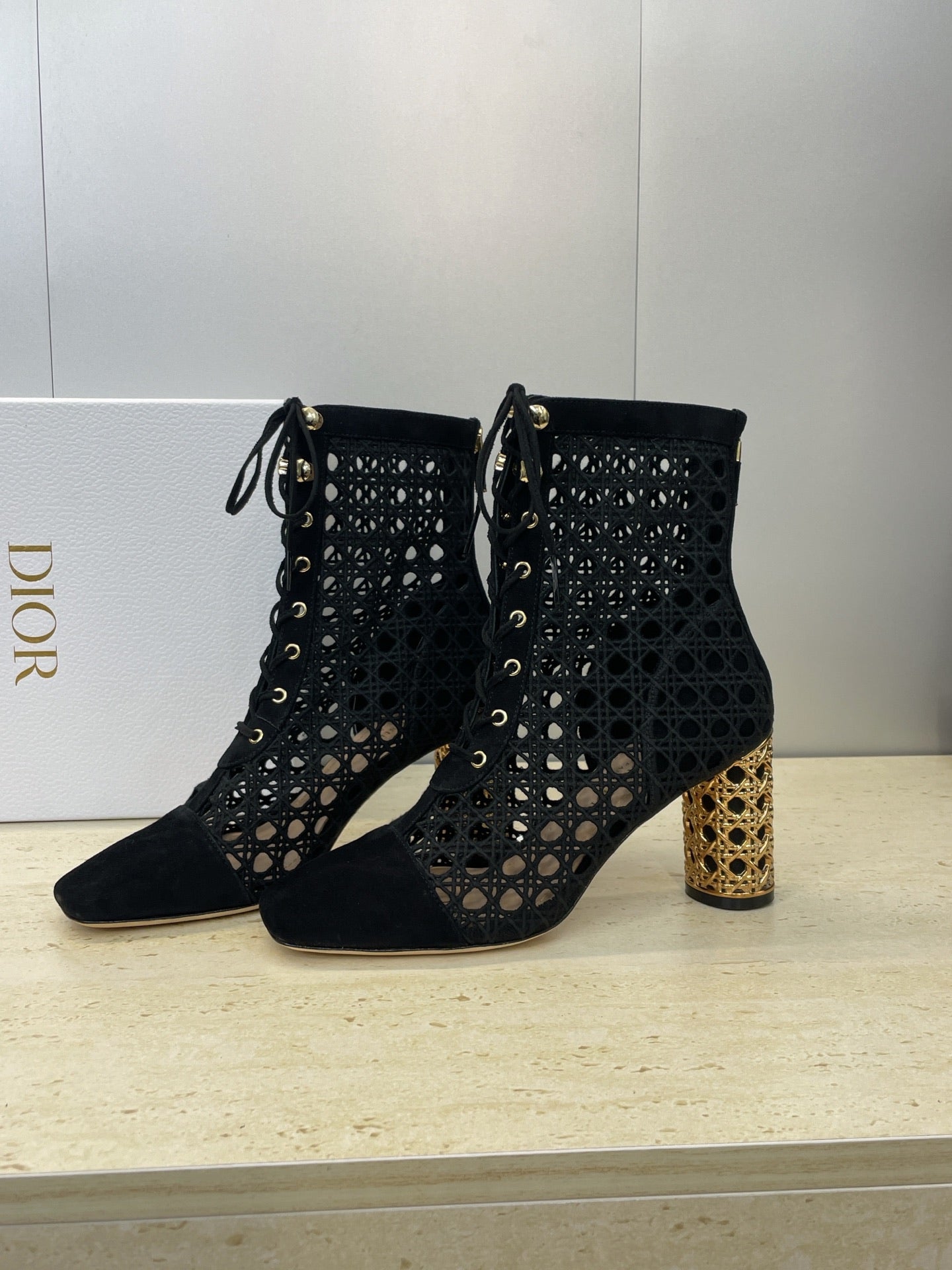 Dior D-Lcon Embroidered Ankle Boots – 2025FW