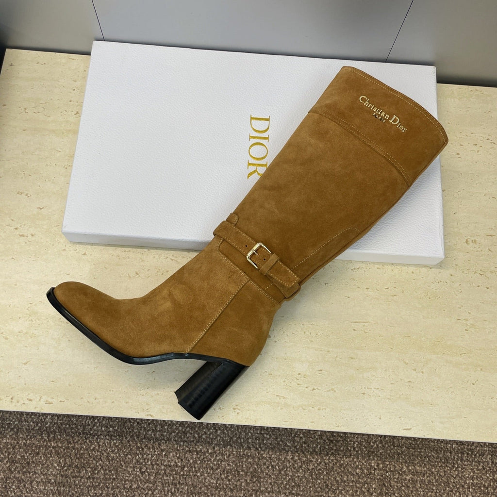 Dior D-Town Punk Chunky Heel Knight Boots – 2025FW