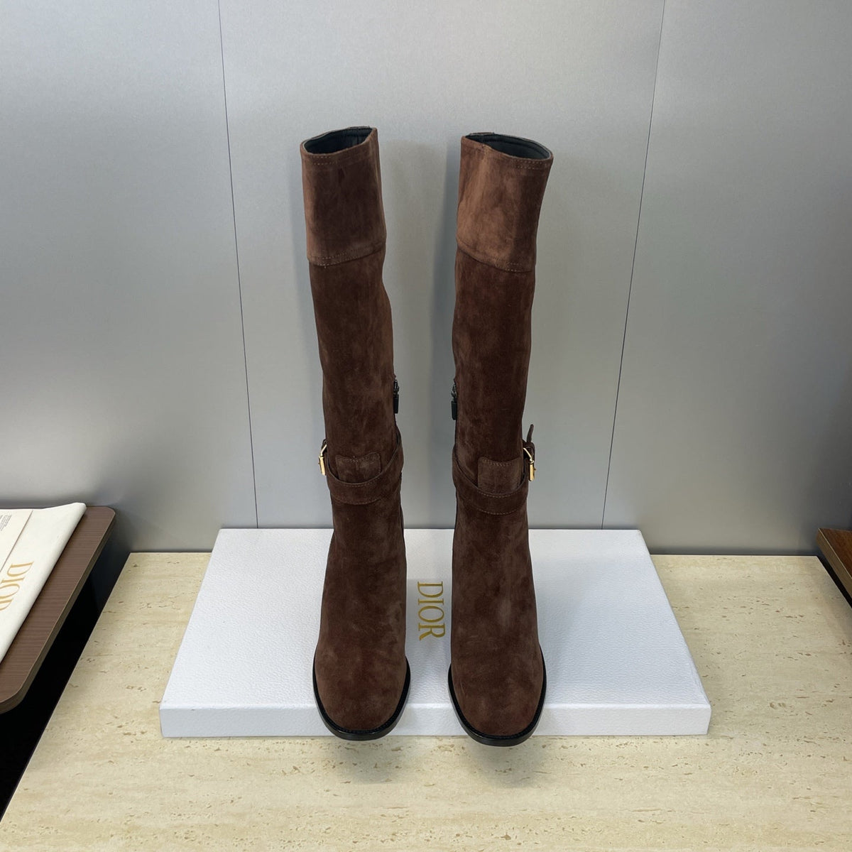 Dior D-Town Punk Chunky Heel Knight Boots – 2025FW