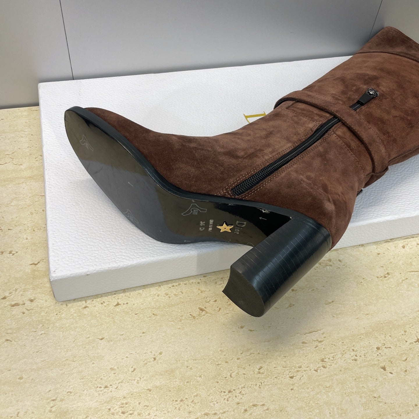Dior D-Town Punk Chunky Heel Knight Boots – 2025FW