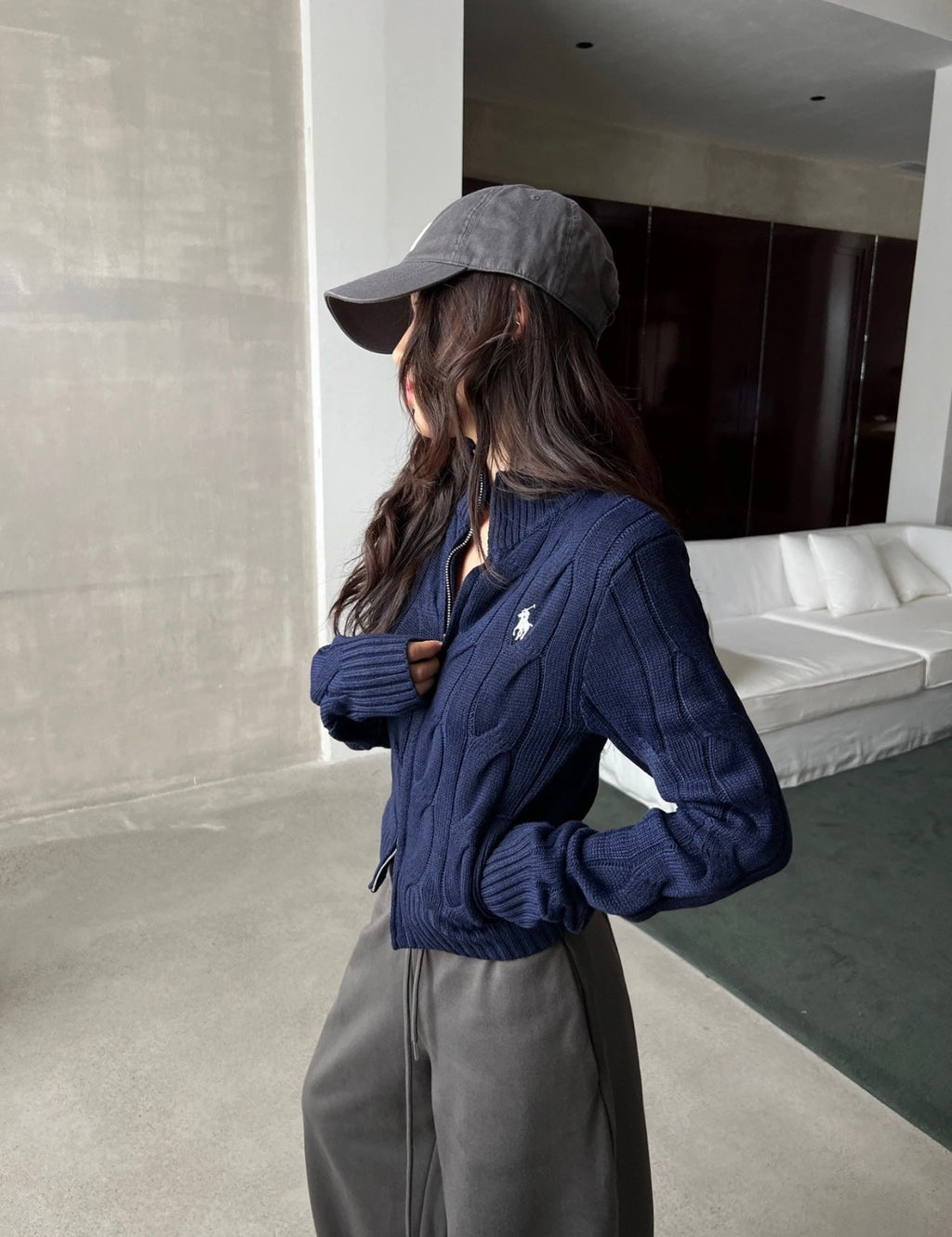 Ralph Lauren Cable Knit Zipper Cardigan
