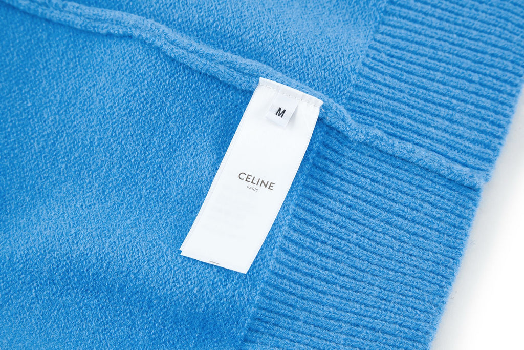 Celine Triomphe Embroidered Knit Sweater