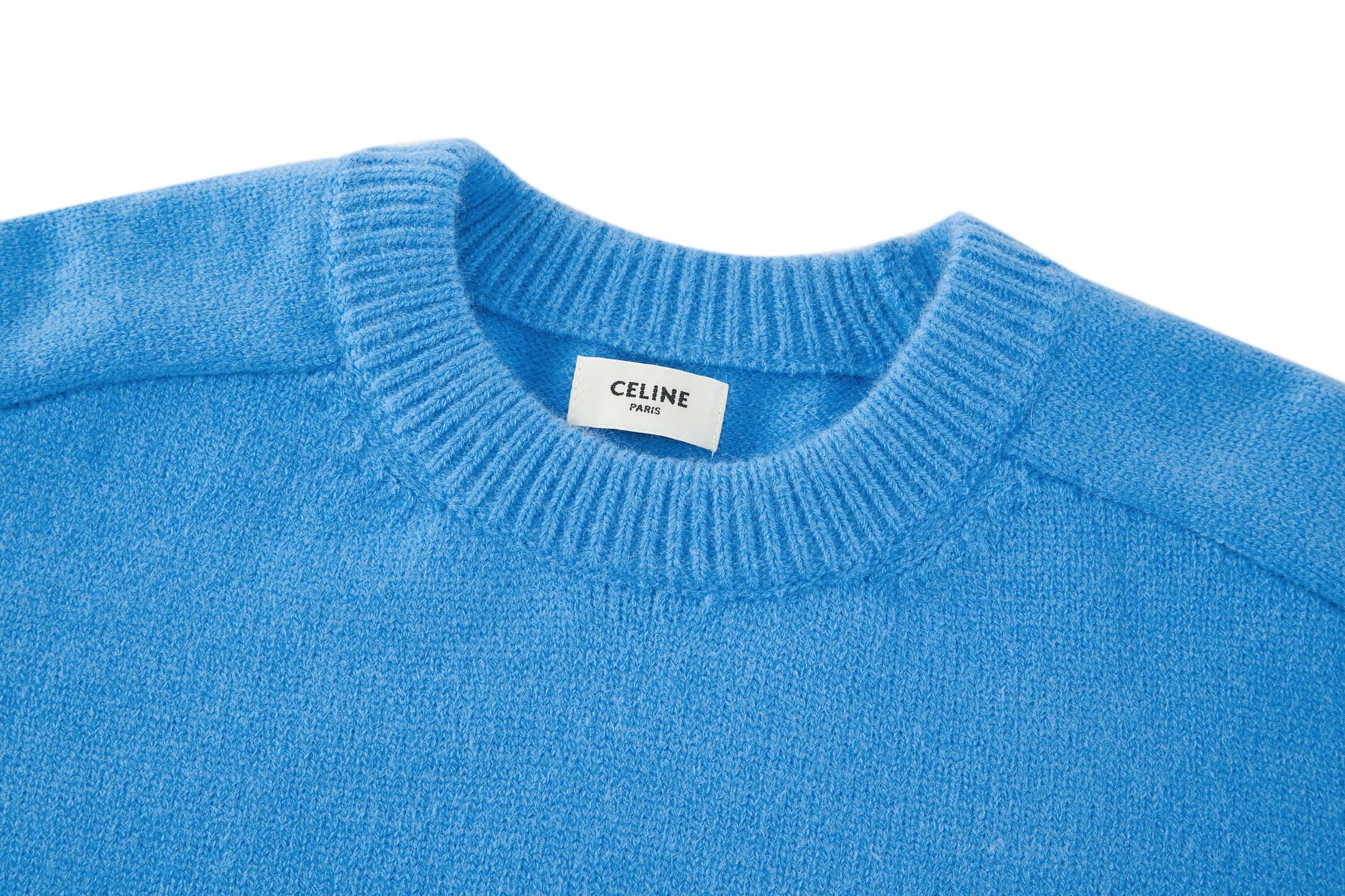 Celine Triomphe Embroidered Knit Sweater