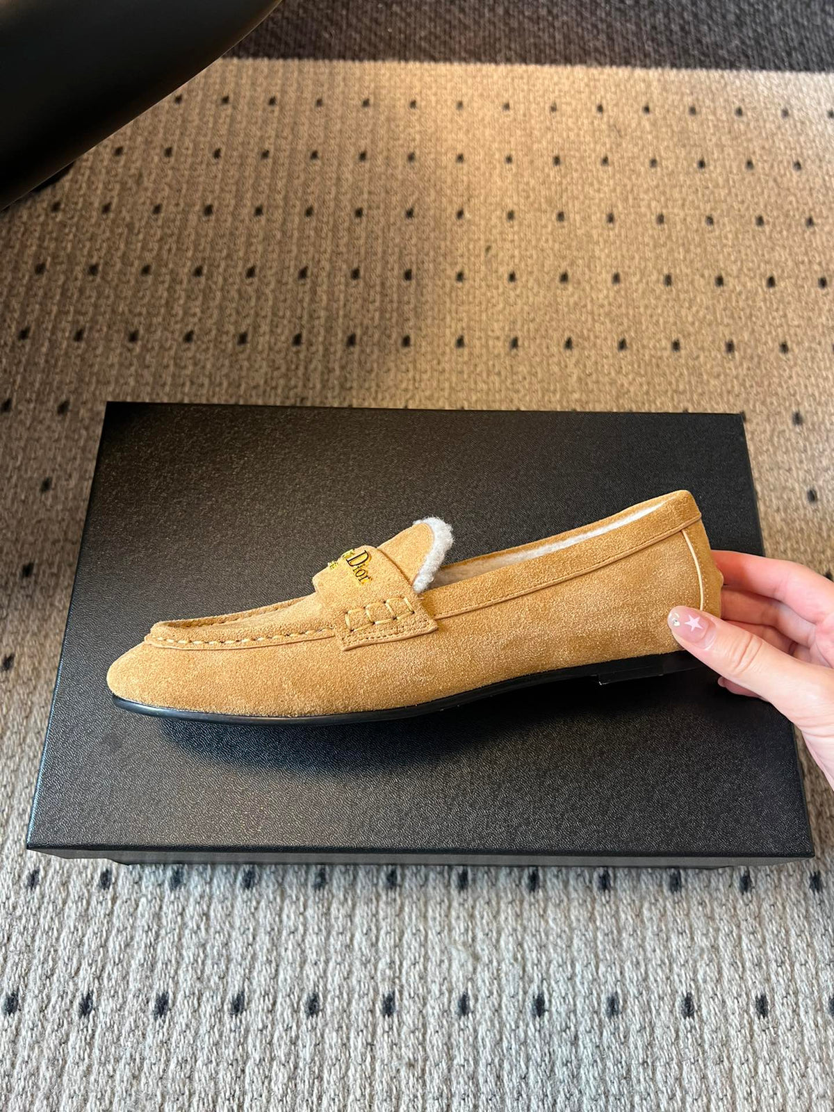 Dior Suede Fur-Lined Loafers – 25SS/FW