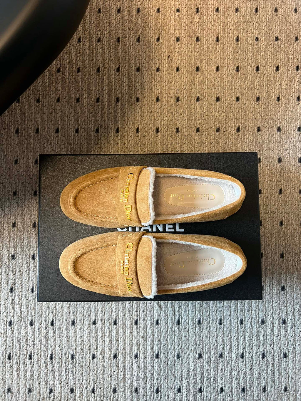 Dior Suede Fur-Lined Loafers – 25SS/FW