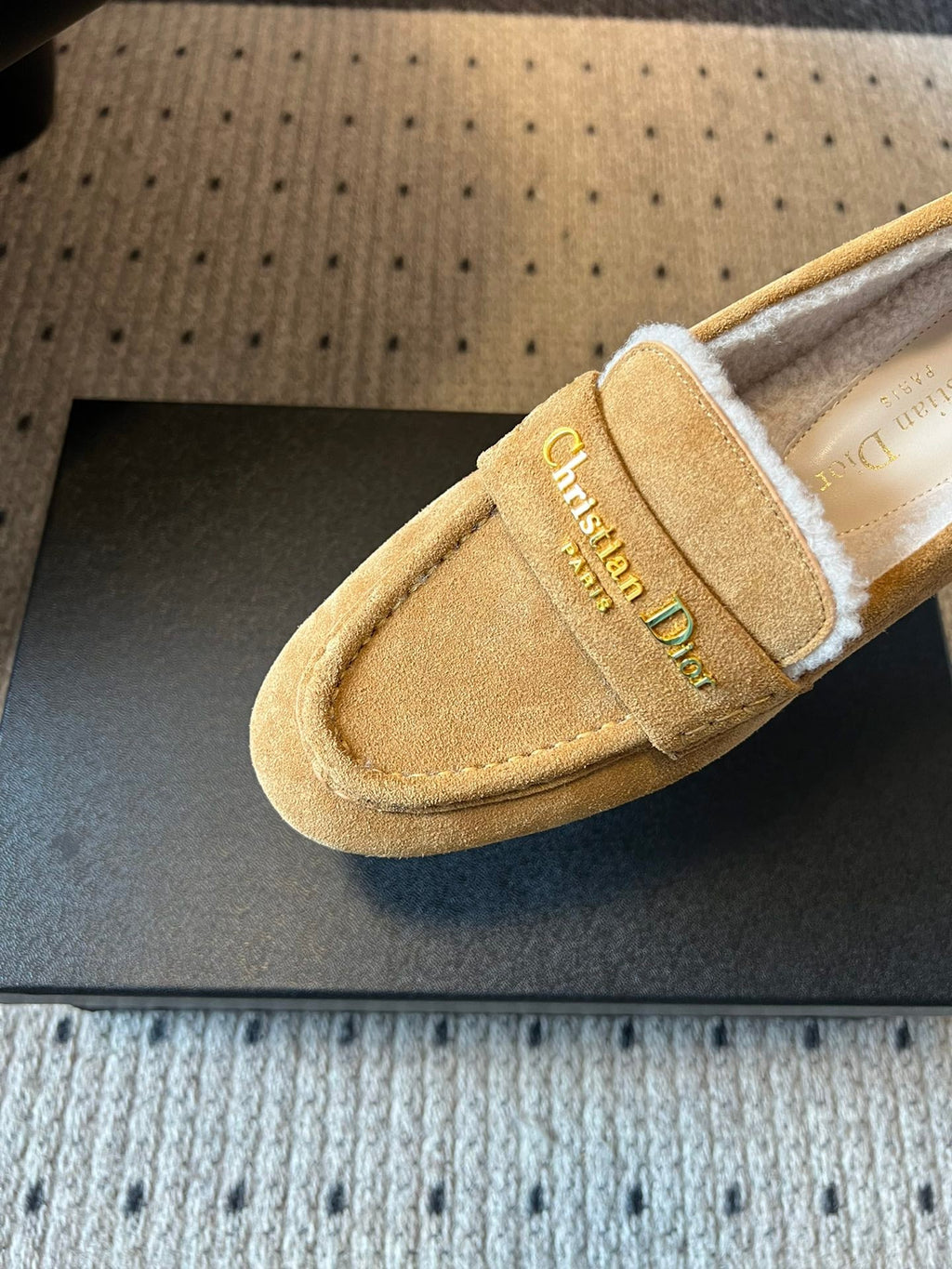 Dior Suede Fur-Lined Loafers – 25SS/FW