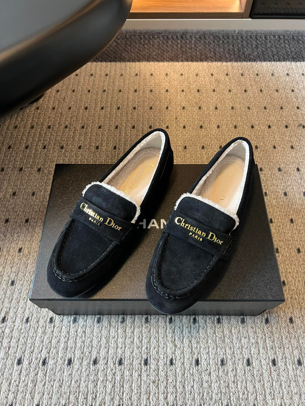 Dior Suede Fur-Lined Loafers – 25SS/FW