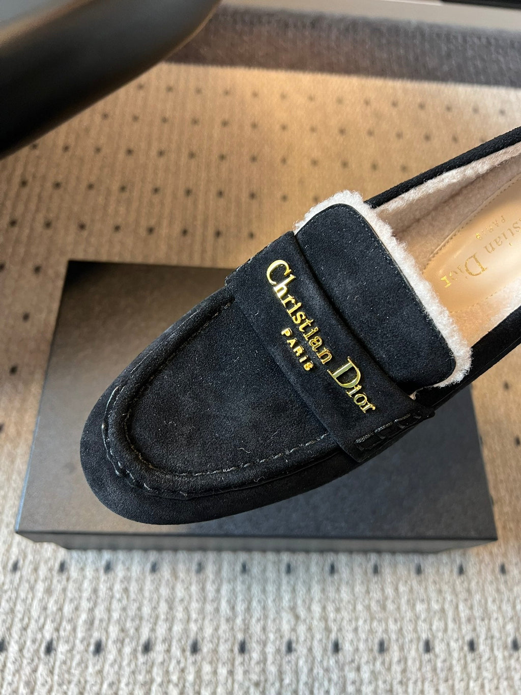 Dior Suede Fur-Lined Loafers – 25SS/FW