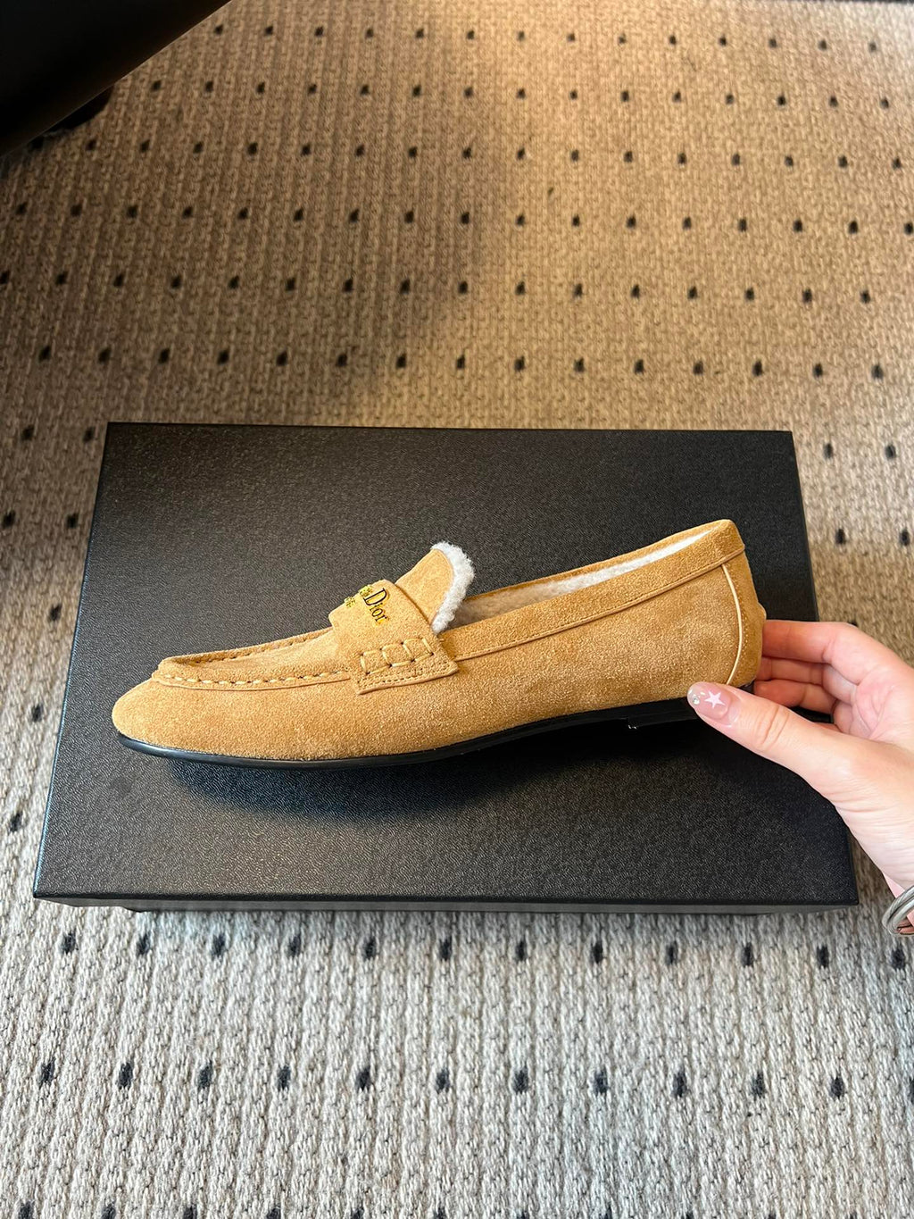 Dior Suede Fur-Lined Loafers – 25SS/FW
