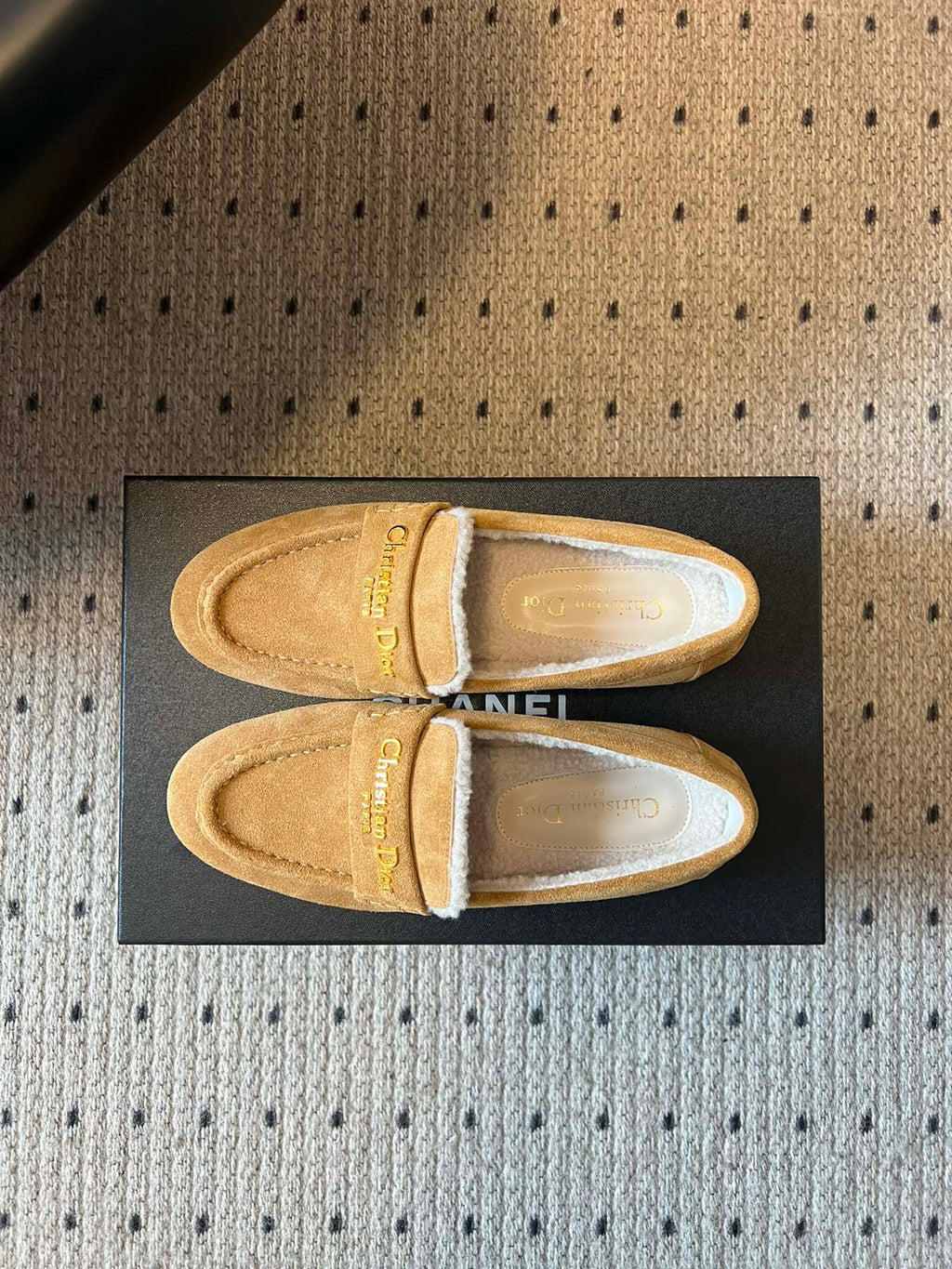 Dior Suede Fur-Lined Loafers – 25SS/FW