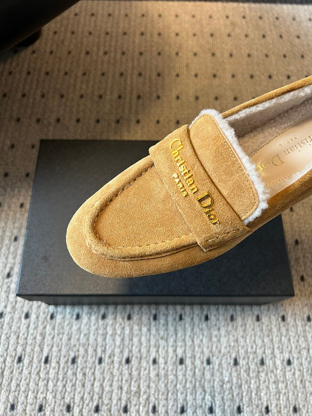 Dior Suede Fur-Lined Loafers – 25SS/FW
