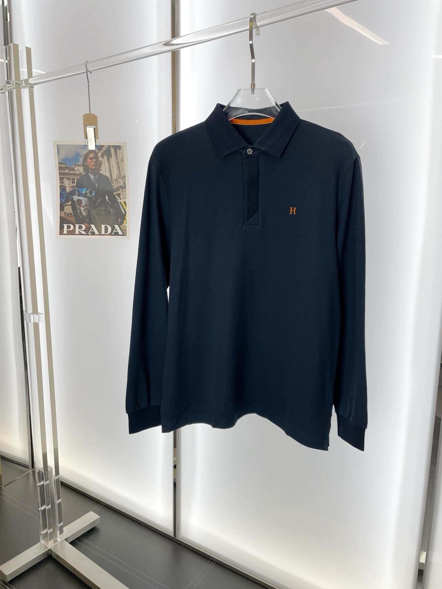 Hermès Men's Casual Long Sleeve Polo Shirt