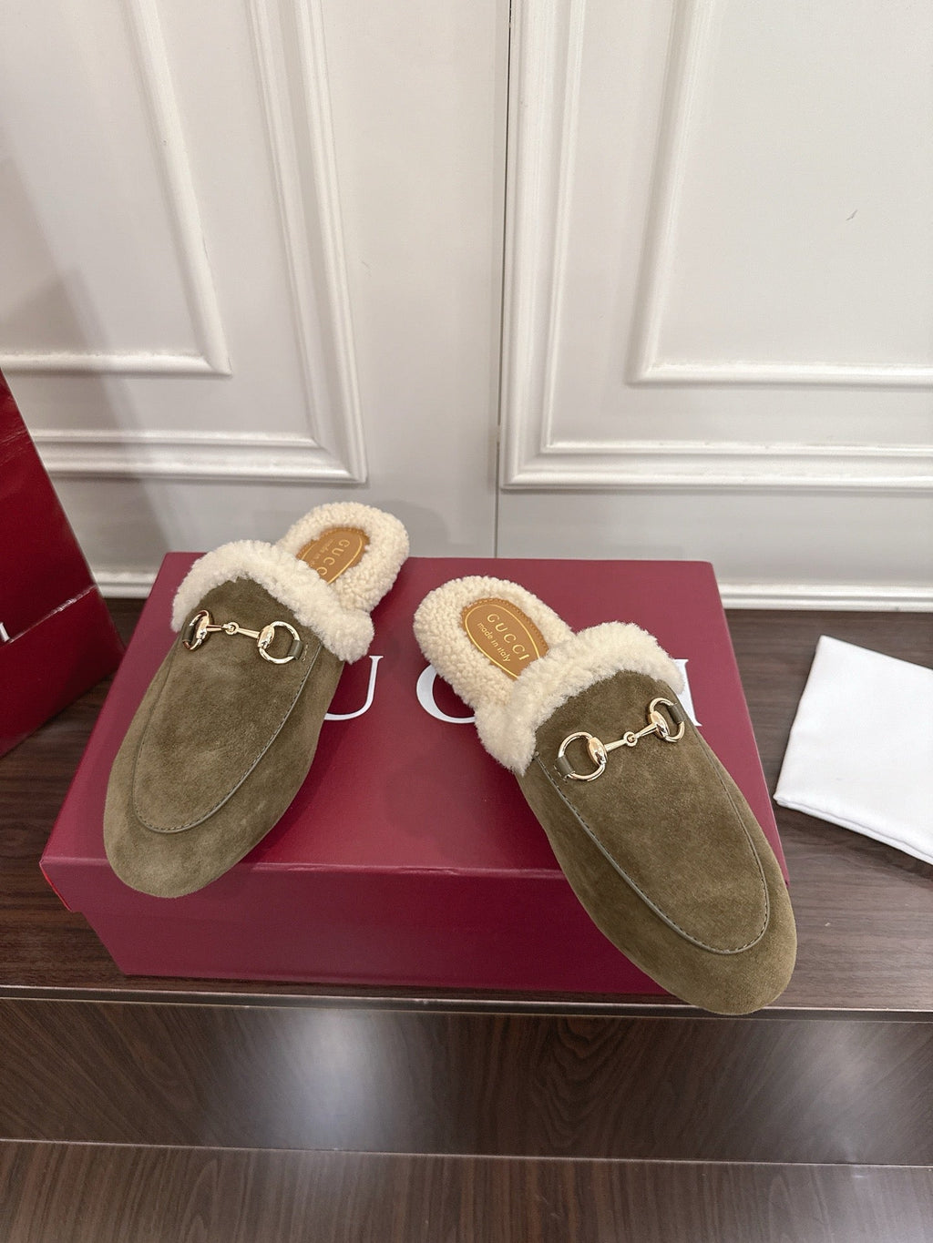 Gucci Princetown Merino Wool Mules