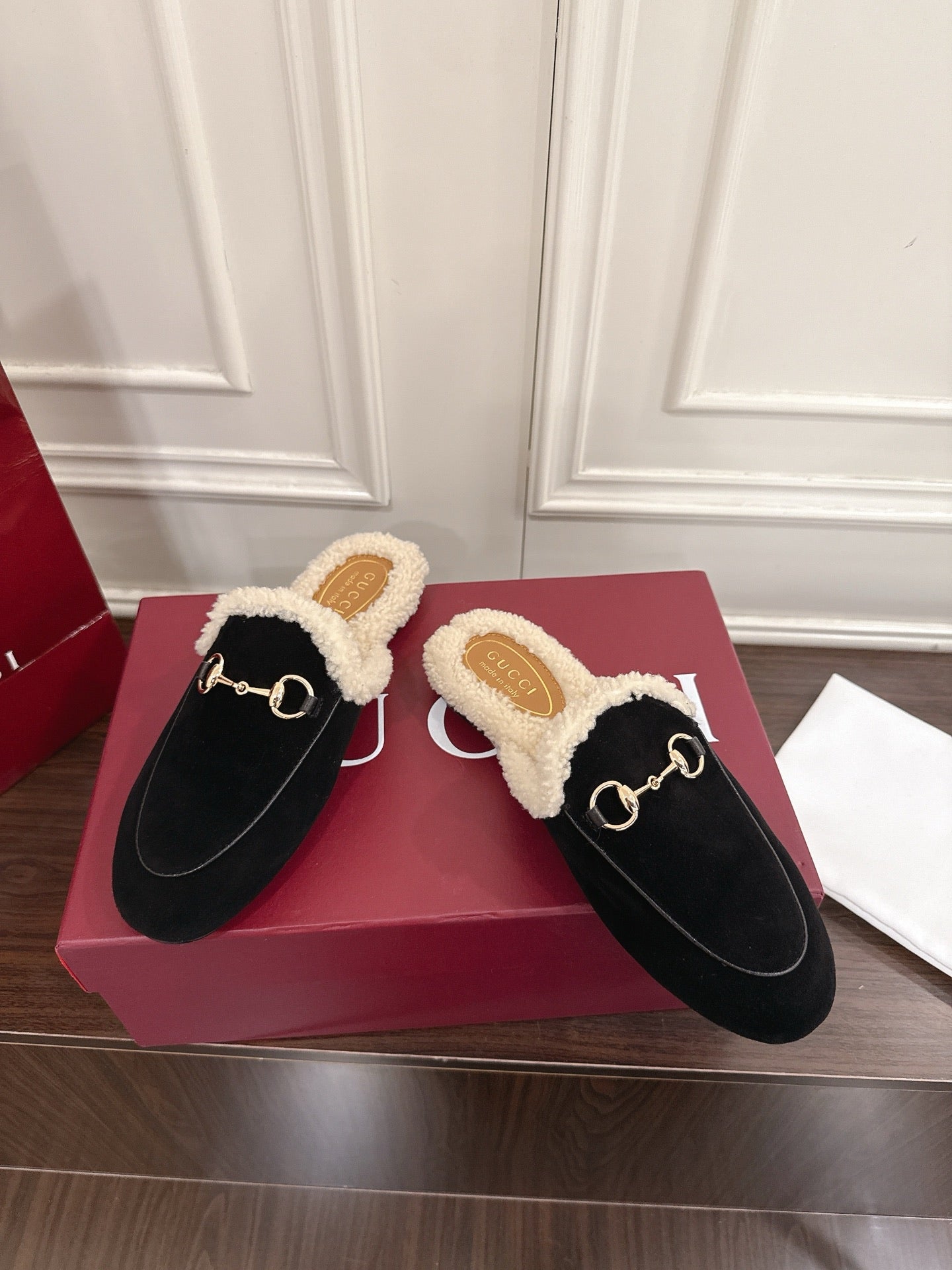 Gucci Princetown Merino Wool Mules