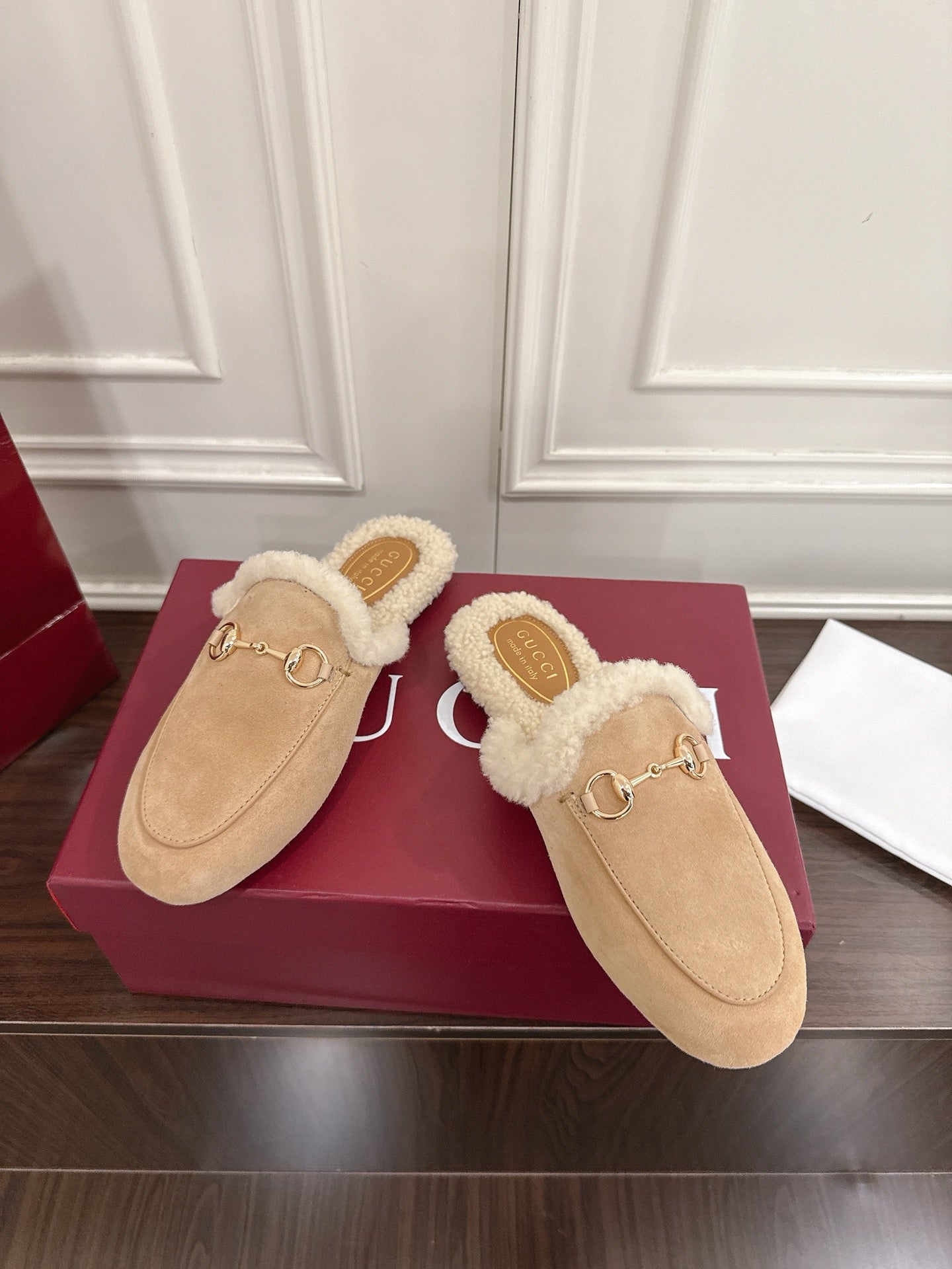Gucci Princetown Merino Wool Mules