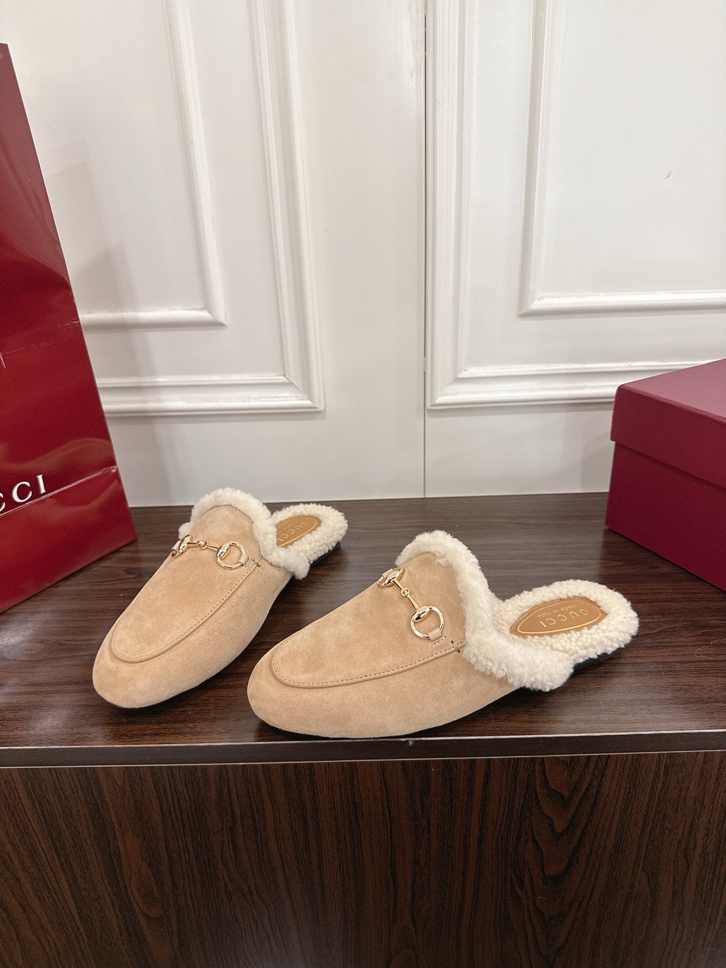 Gucci Princetown Merino Wool Mules