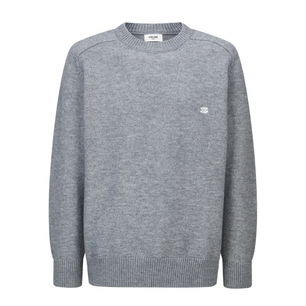 Celine Triomphe Embroidered Knit Sweater
