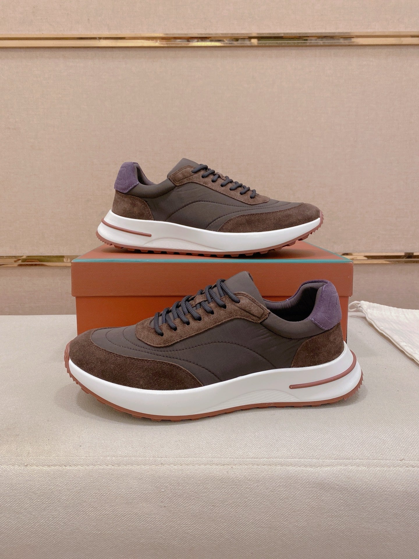 Loro Piana Men's Wind Fiber Knit Running Sneakers