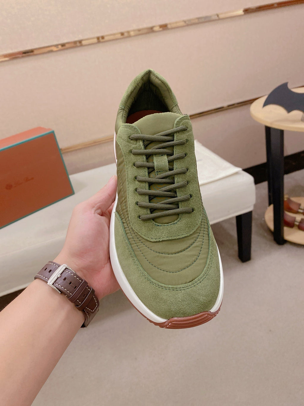 Loro Piana Men's Wind Fiber Knit Running Sneakers