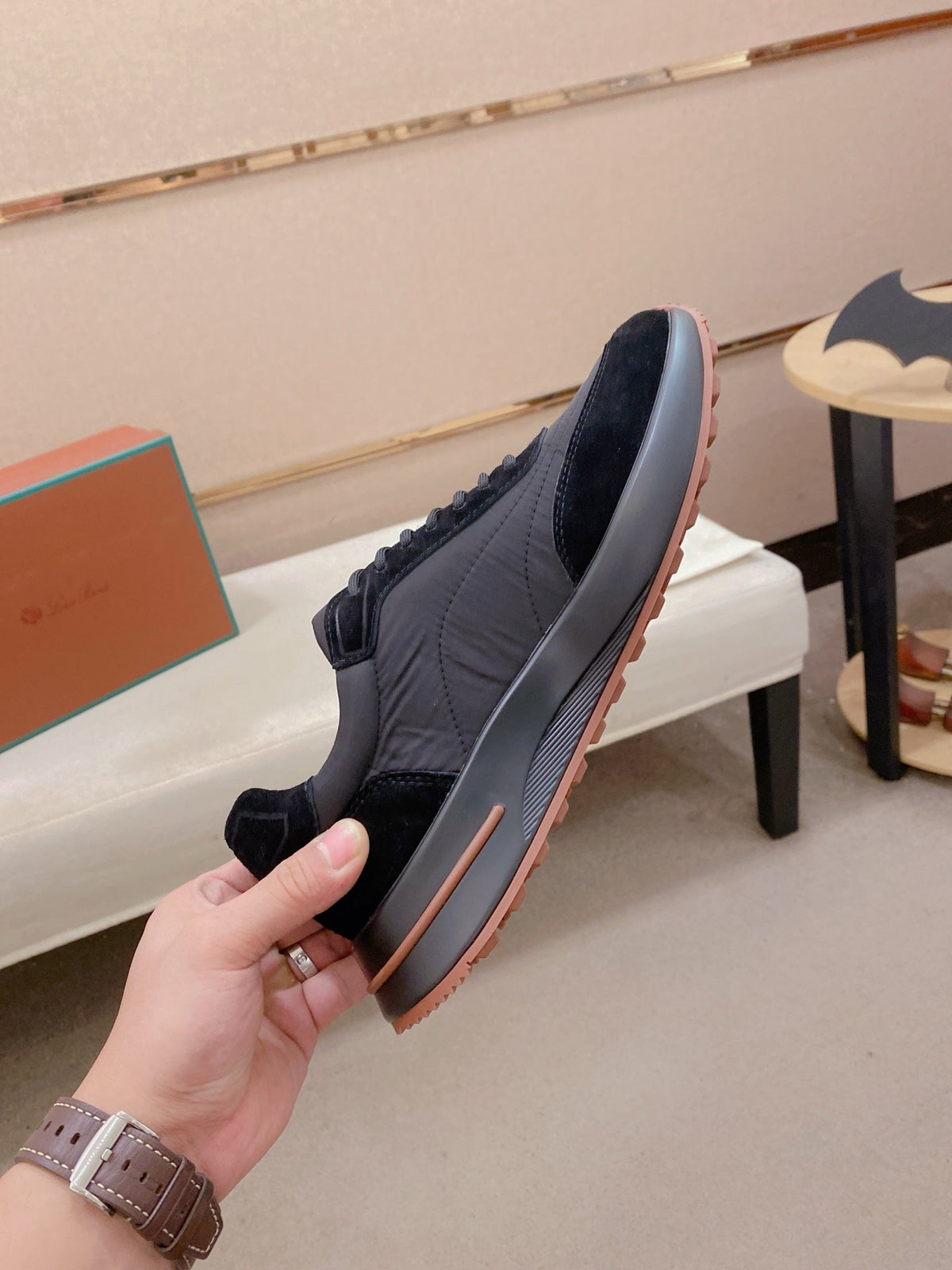 Loro Piana Men's Wind Fiber Knit Running Sneakers