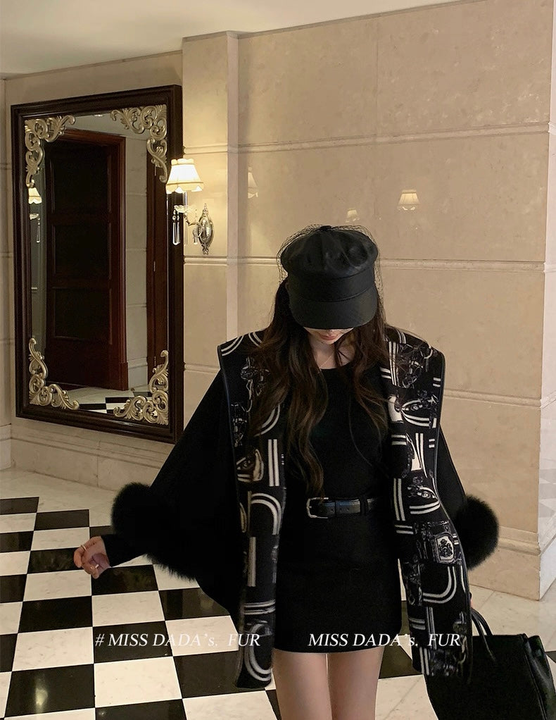 Hermès Old Money Detachable Faux Fur Sleeve Coat