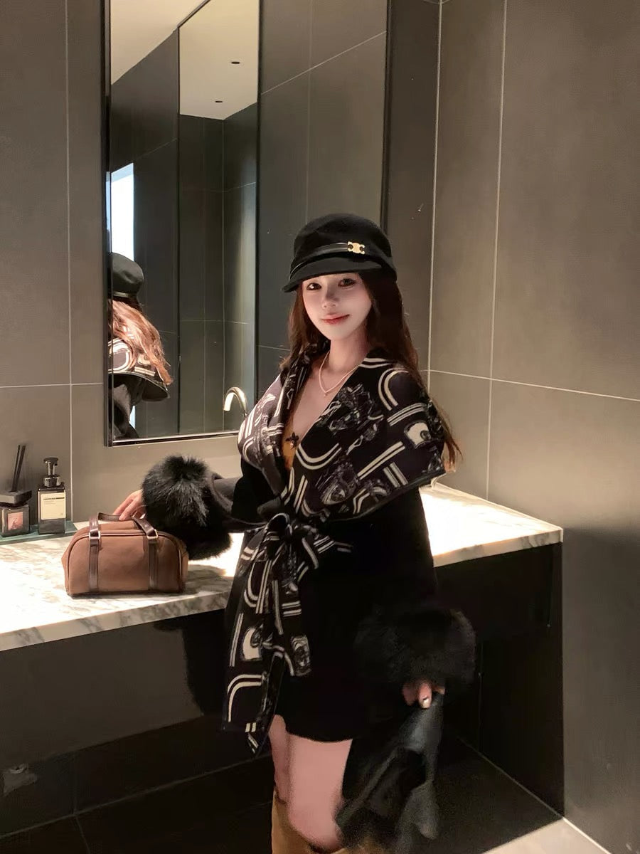 Hermès Old Money Detachable Faux Fur Sleeve Coat