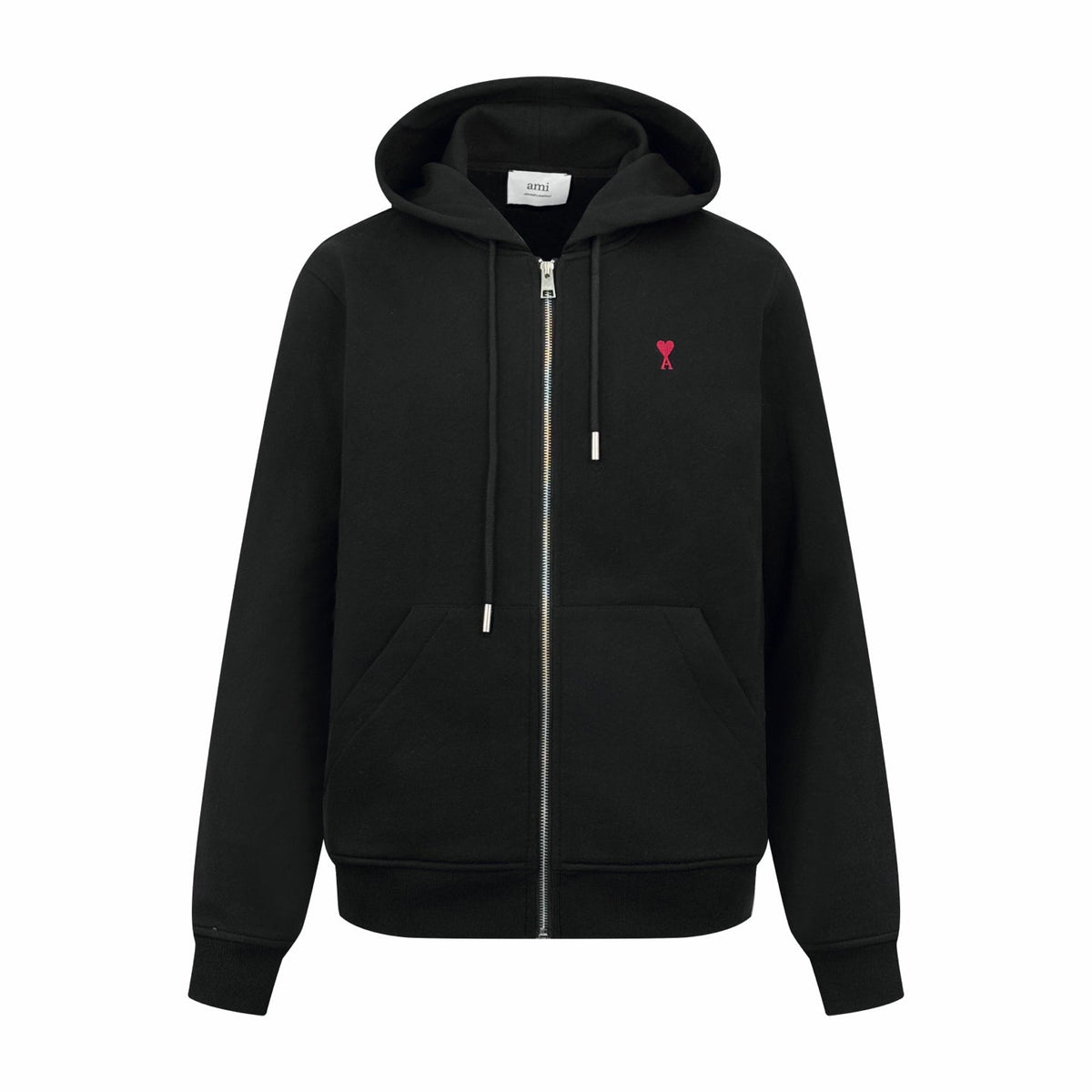 Ami Paris Heart Embroidery Zip Jacket
