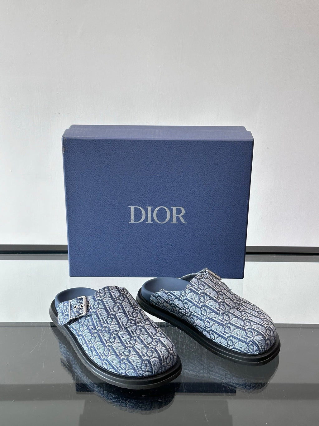 Dior Oblique Print Closed-Toe Mules