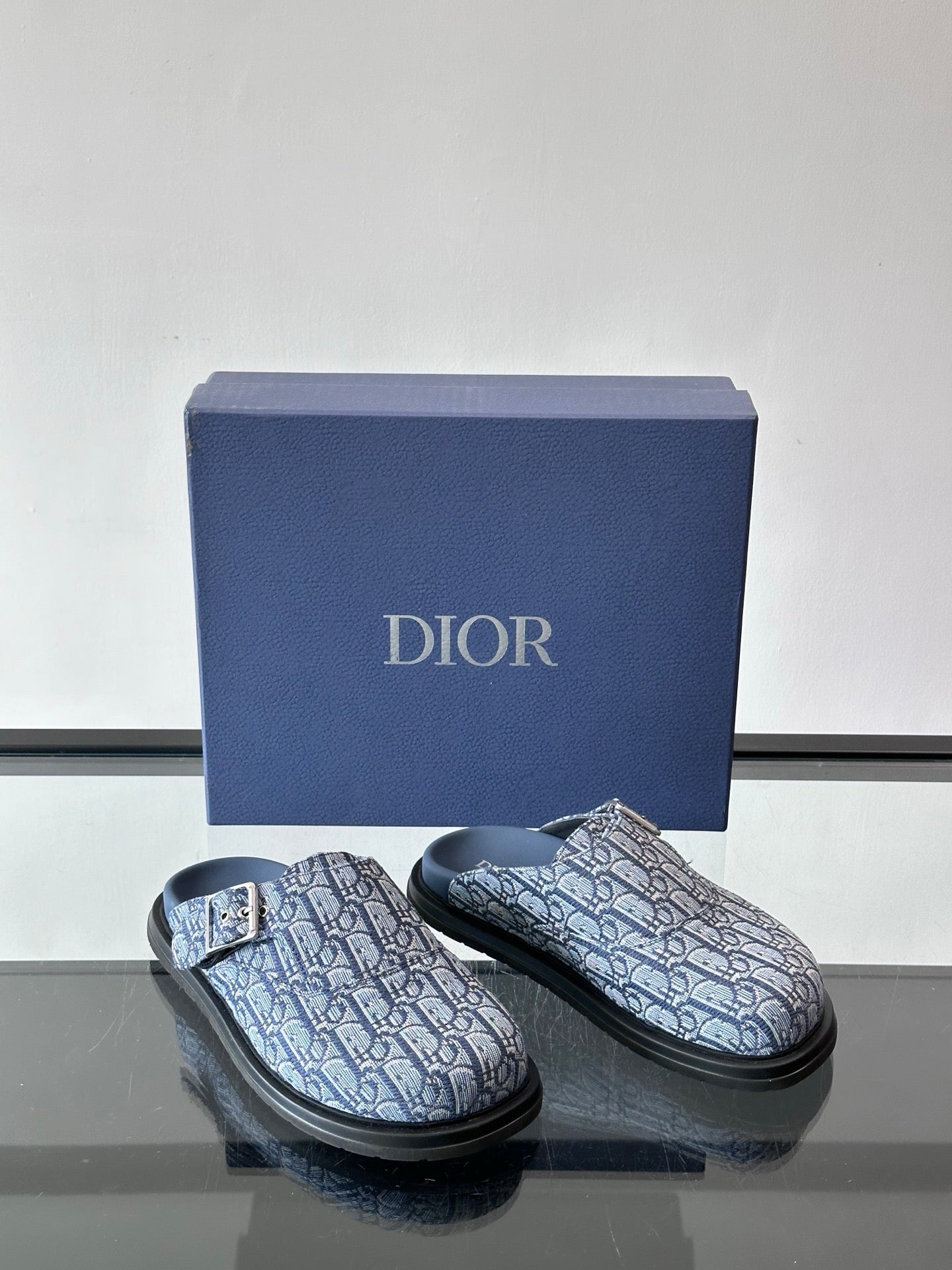 Dior Oblique Print Closed-Toe Mules