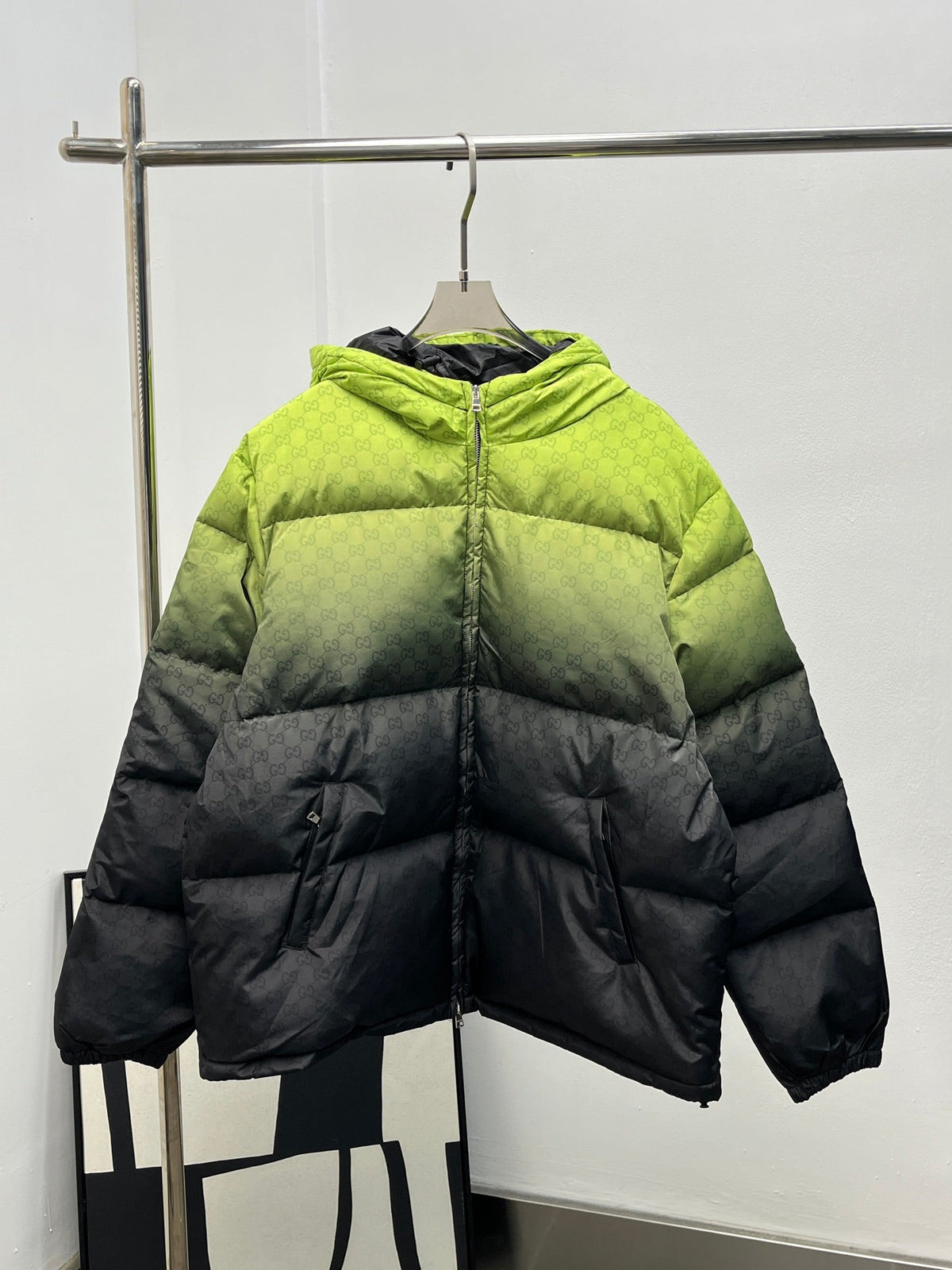 Gucci Jacquard Gradient Hooded Down Jacket