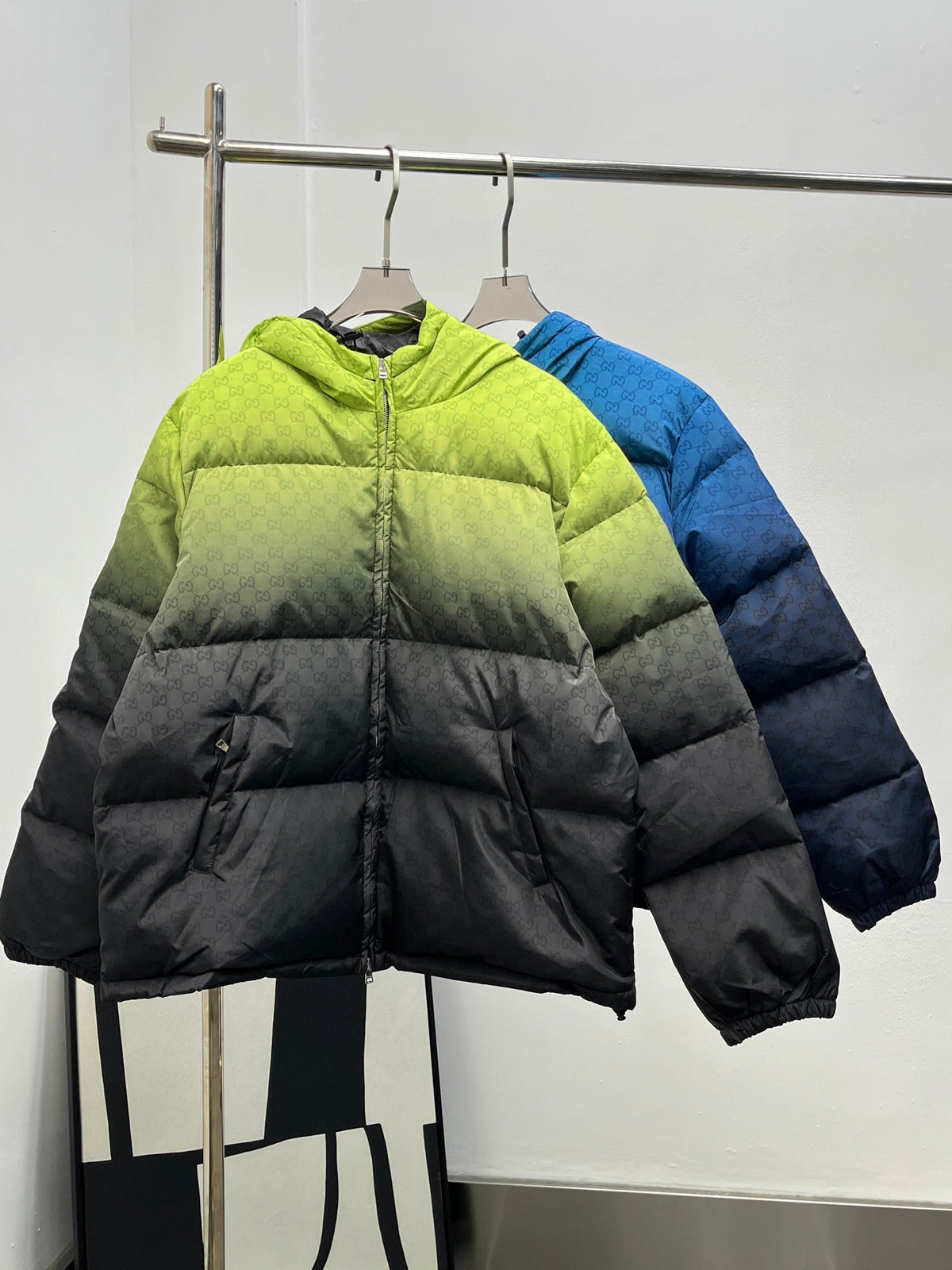 Gucci Jacquard Gradient Hooded Down Jacket