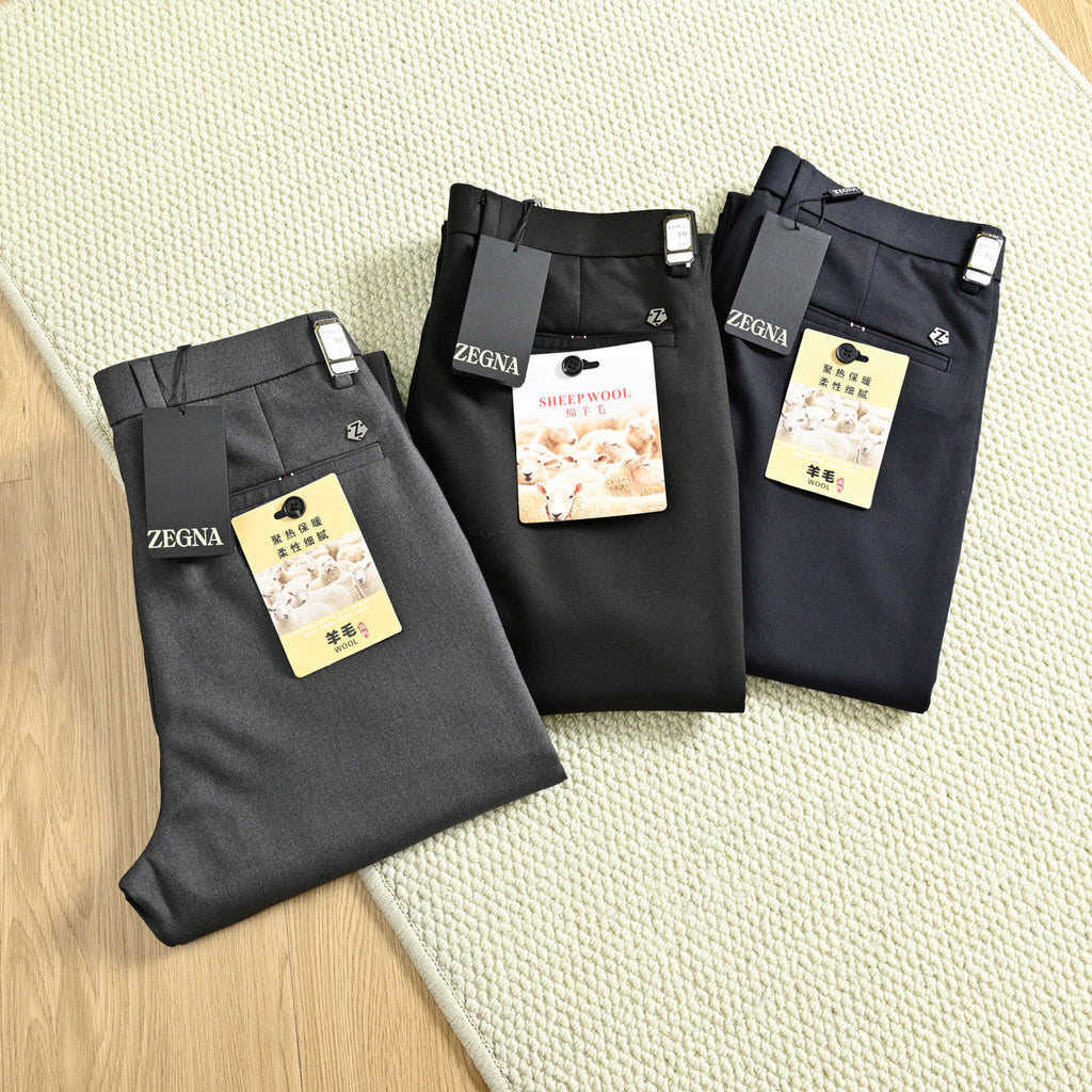 Zegna Men's Tailored Wool Blend Business Trousers – 2025FW