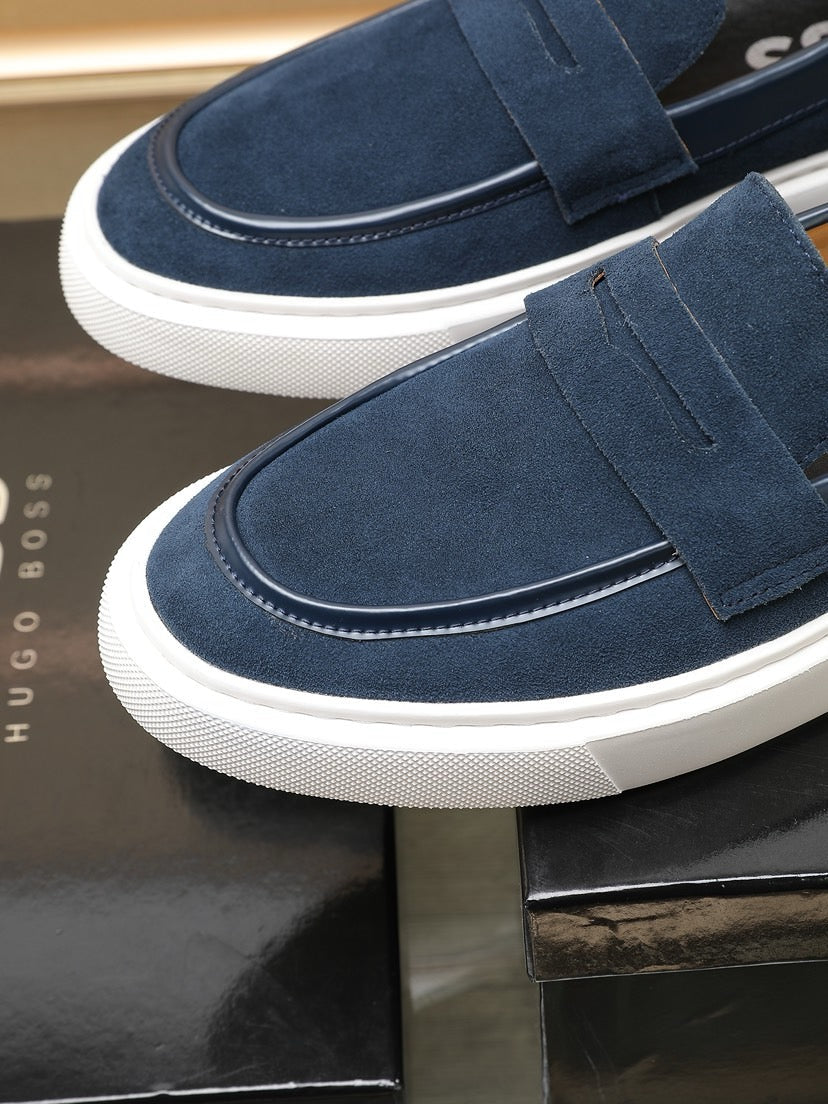 Boss Men's Luxury Leather Slip-On Loafers