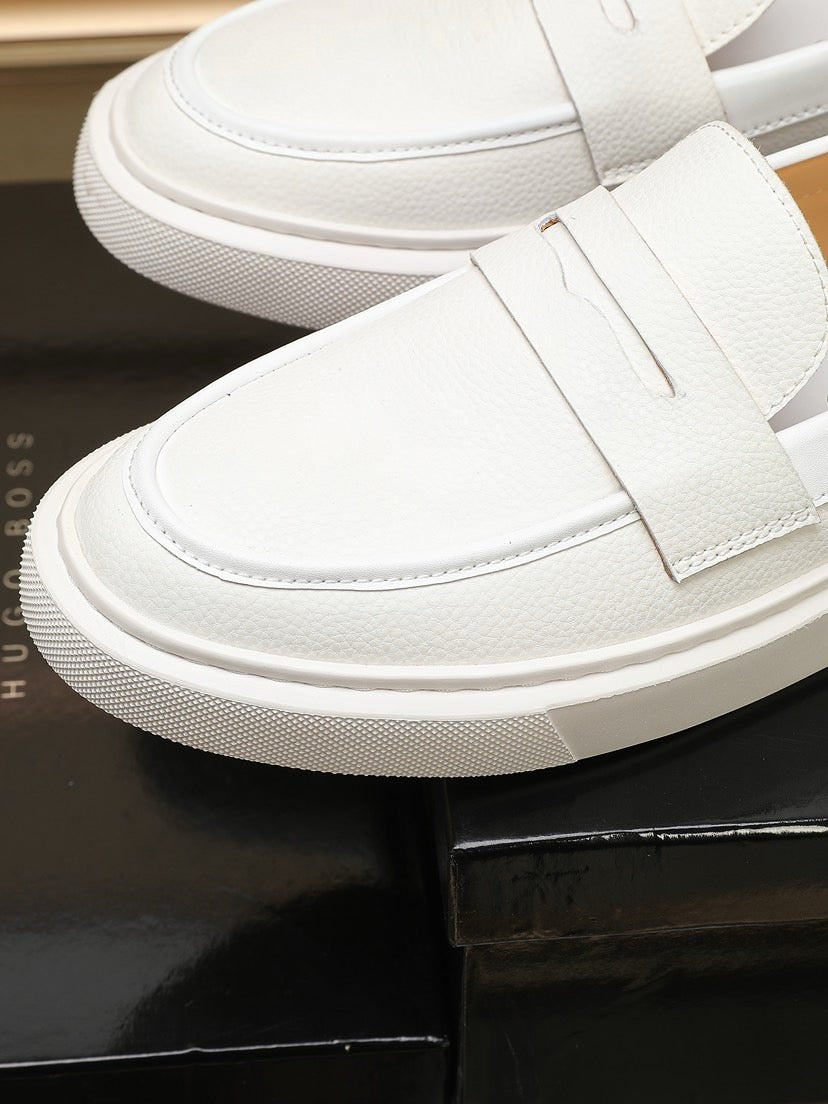 Boss Men's Luxury Leather Slip-On Loafers
