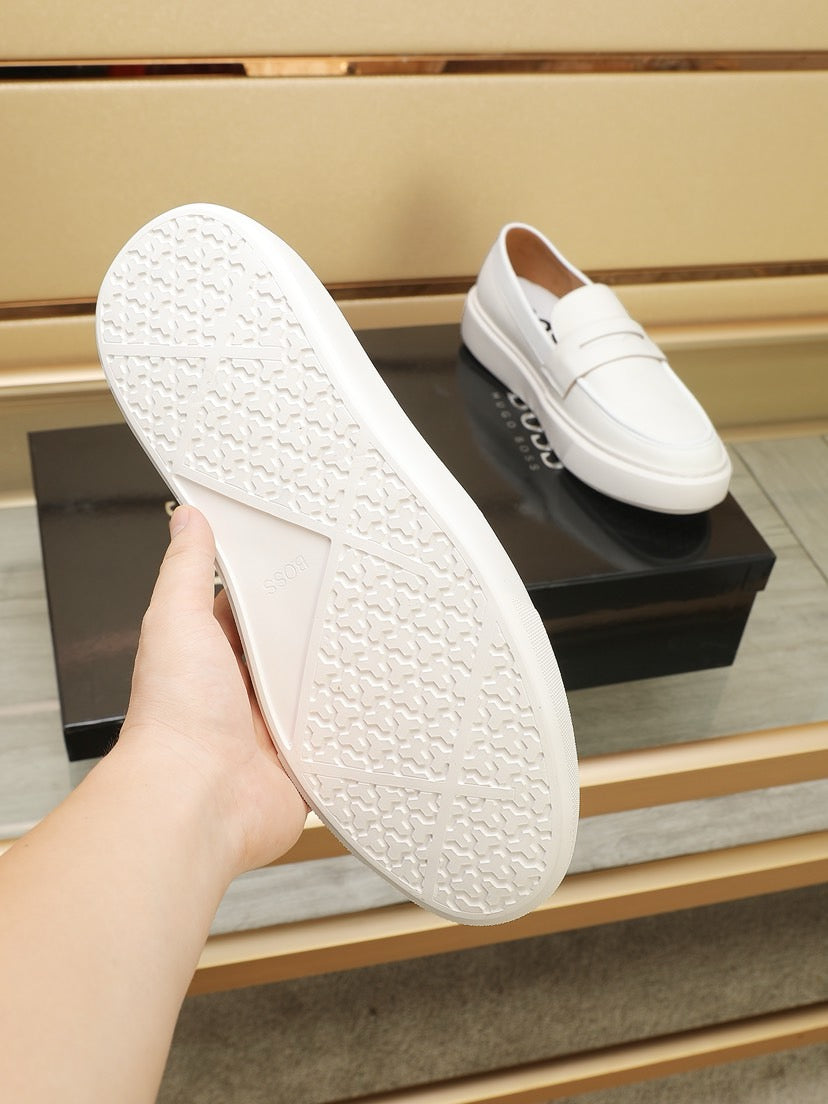 Boss Men's Luxury Leather Slip-On Loafers