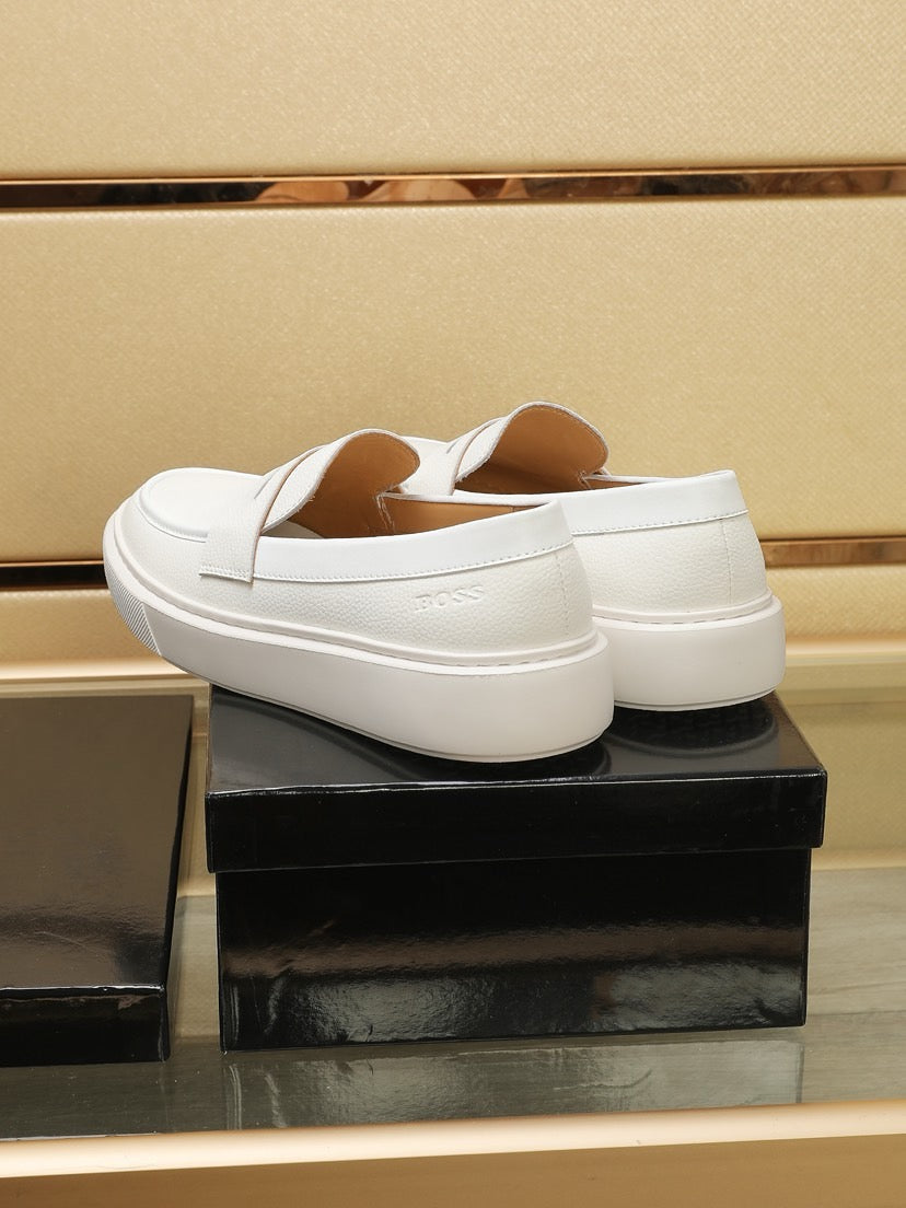 Boss Men's Luxury Leather Slip-On Loafers