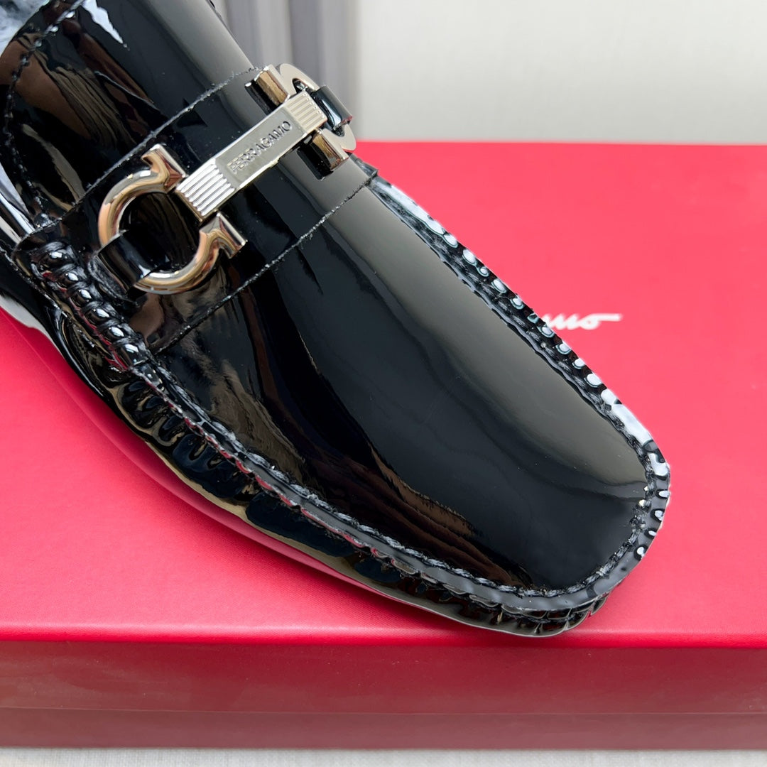Ferragamo Imported Cowhide Fur-Lined Loafers