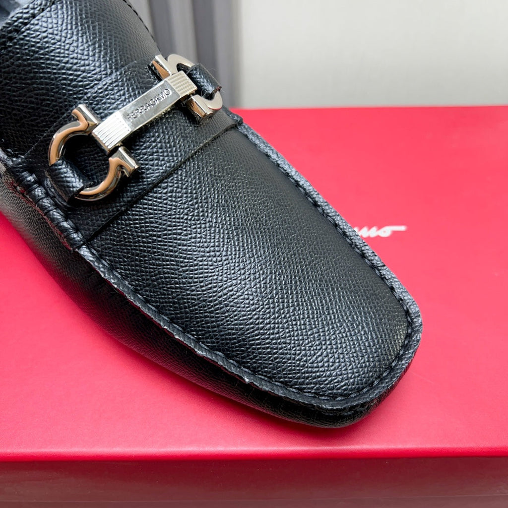 Ferragamo Imported Cowhide Fur-Lined Loafers