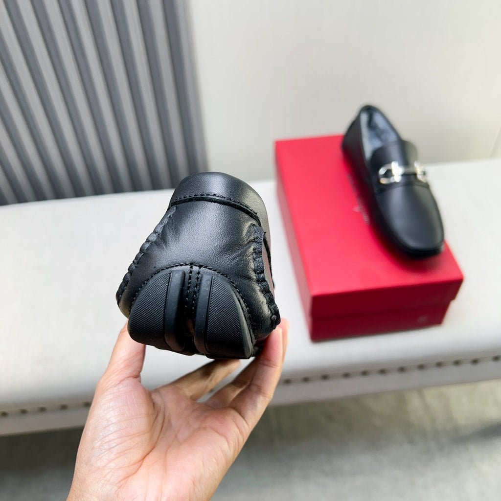 Ferragamo Imported Cowhide Fur-Lined Loafers