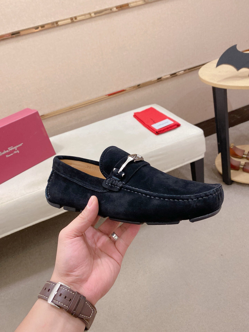 Ferragamo Men's Suede Driving Shoes