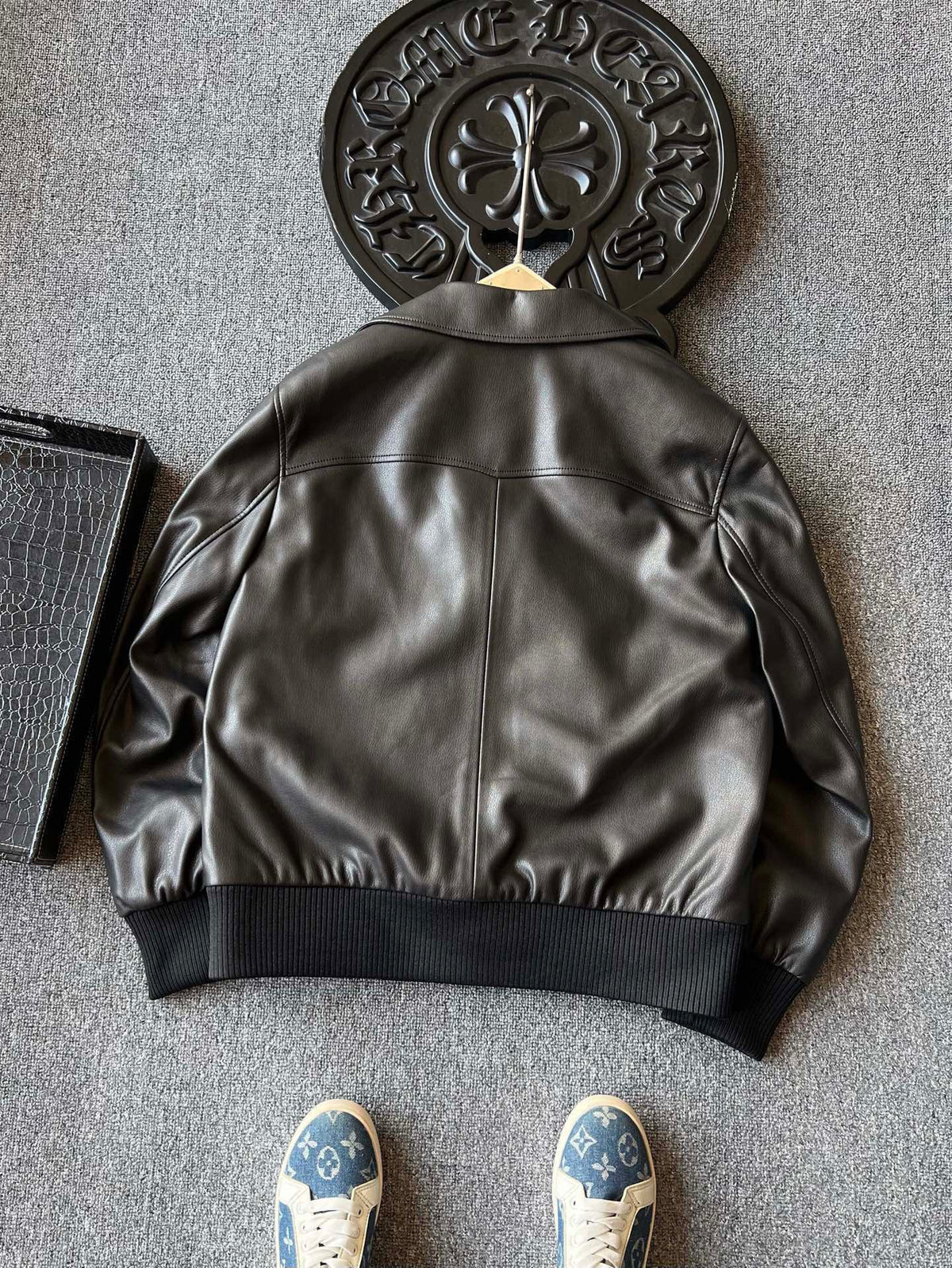 Zegna Padded Sheepskin Collared Leather Jacket
