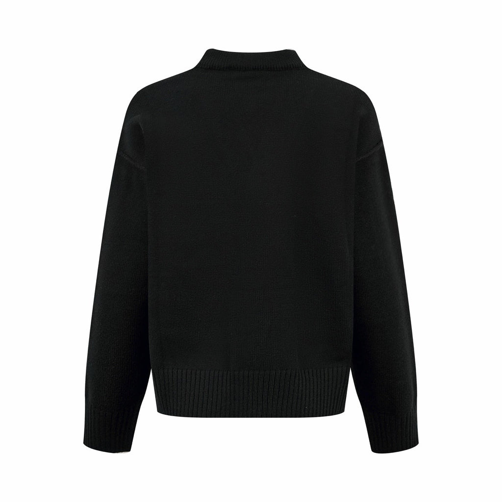 Ami Paris Heart Jacquard Merino Cardigan