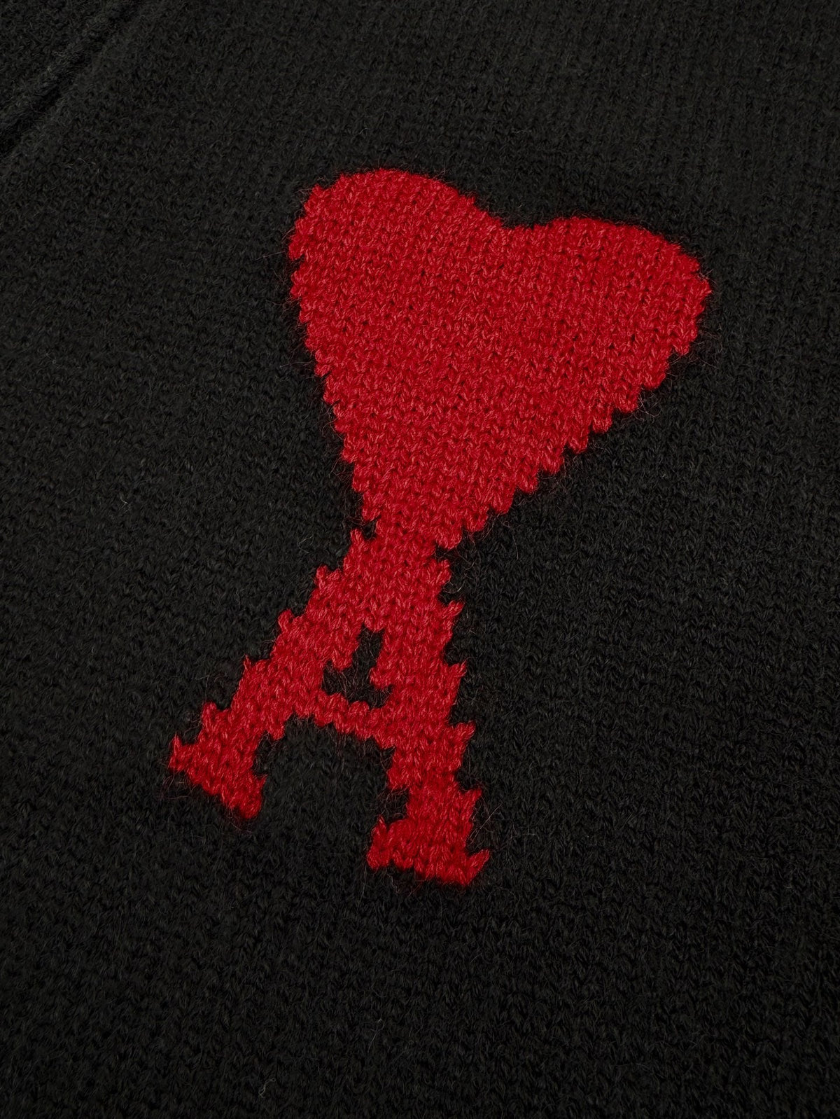 Ami Paris Heart Jacquard Merino Cardigan