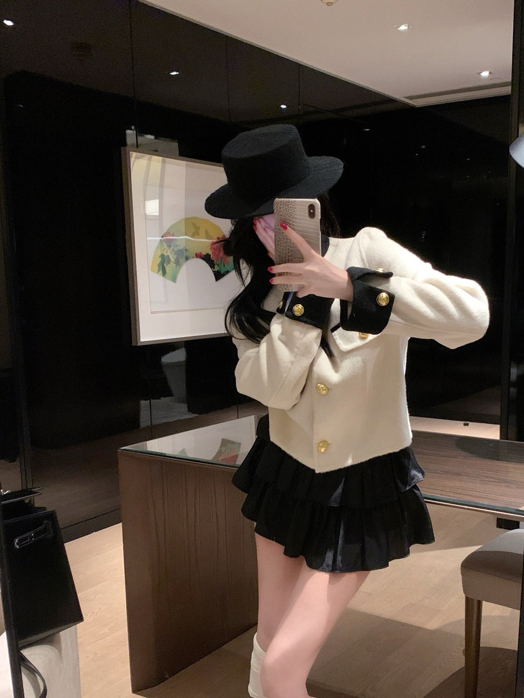 Chanel Custom Metal Button Double-Faced Cashmere Jacket